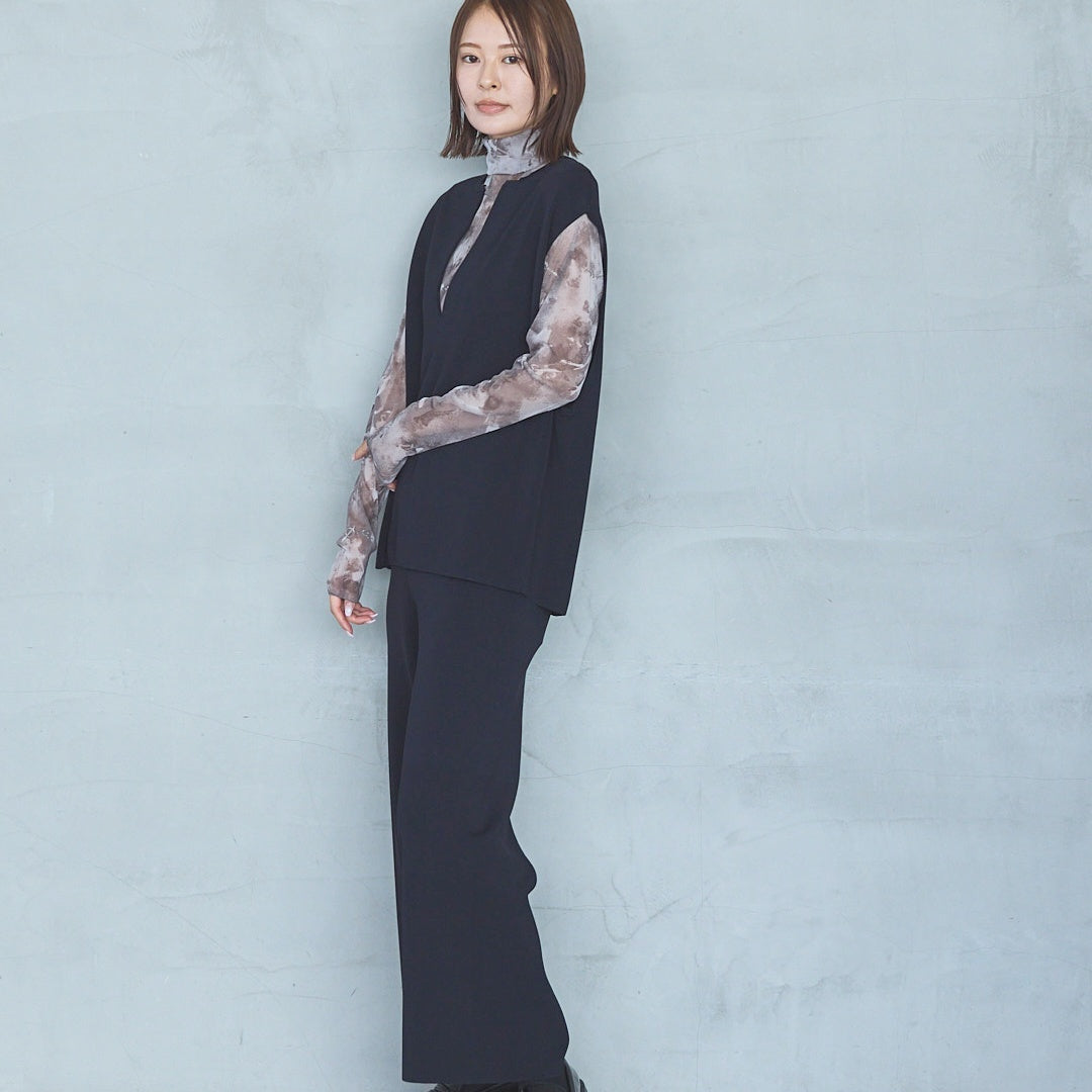 14-Gauge Rib Knit Flared Pants