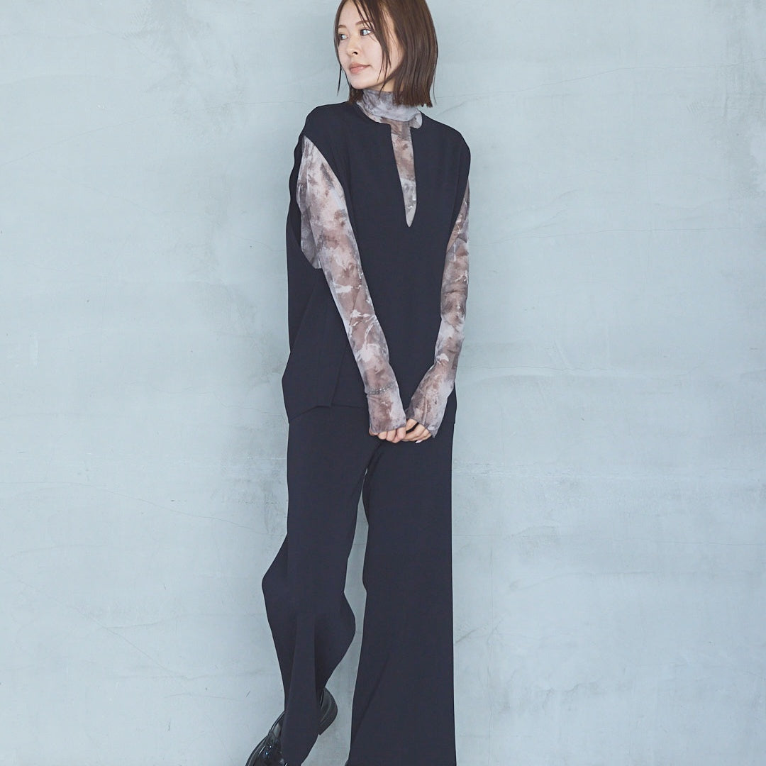 14-Gauge Rib Knit Flared Pants