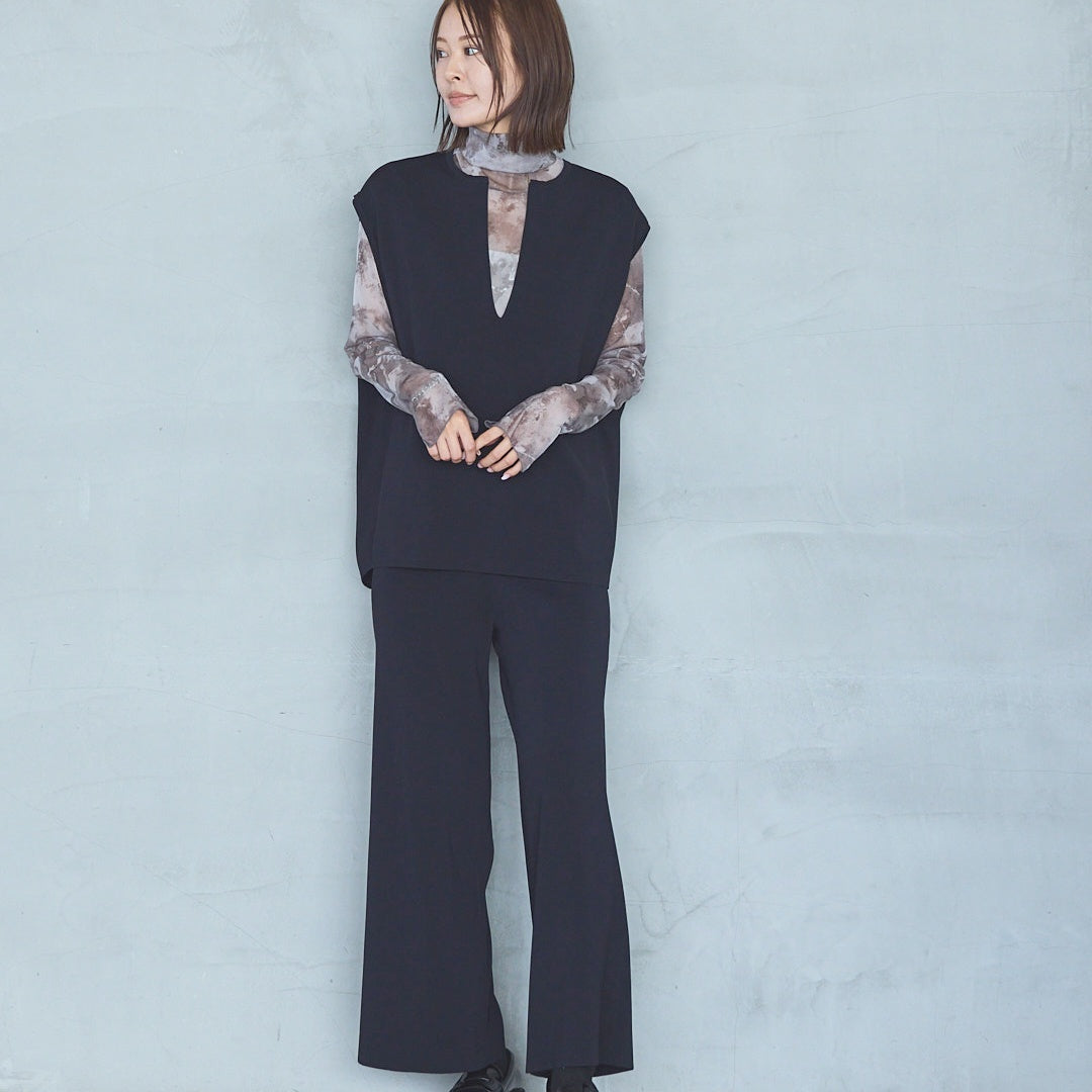 14-Gauge Rib Knit Flared Pants
