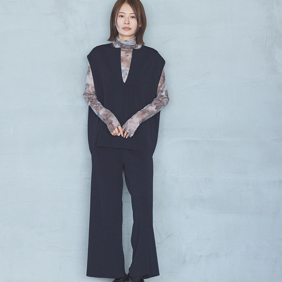 14-Gauge Rib Knit Flared Pants