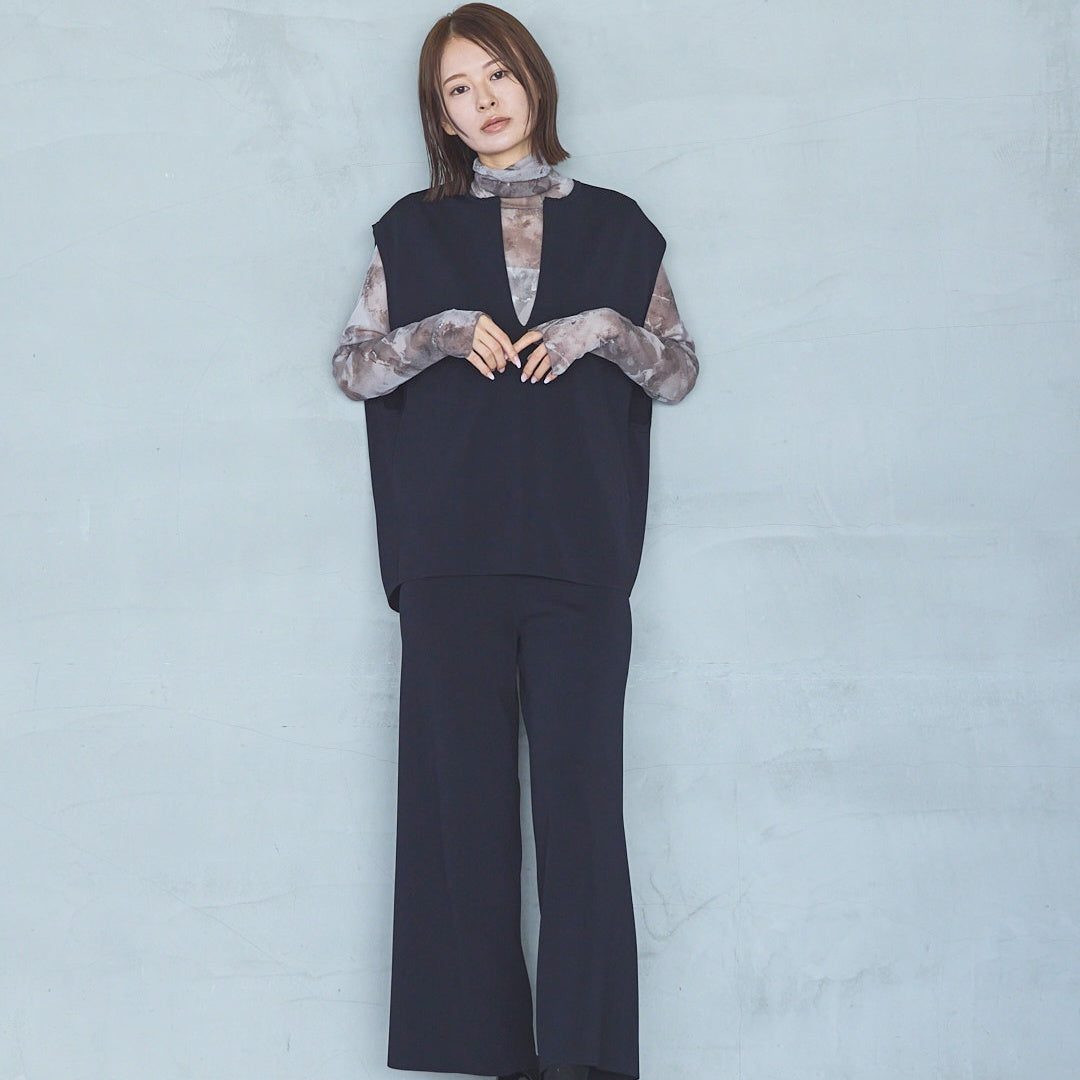 14-Gauge Rib Knit Flared Pants