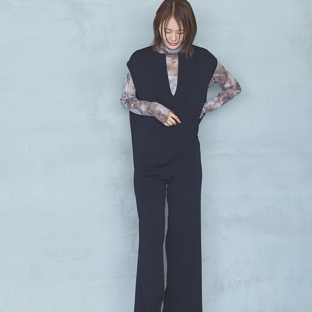 14-Gauge Rib Knit Flared Pants