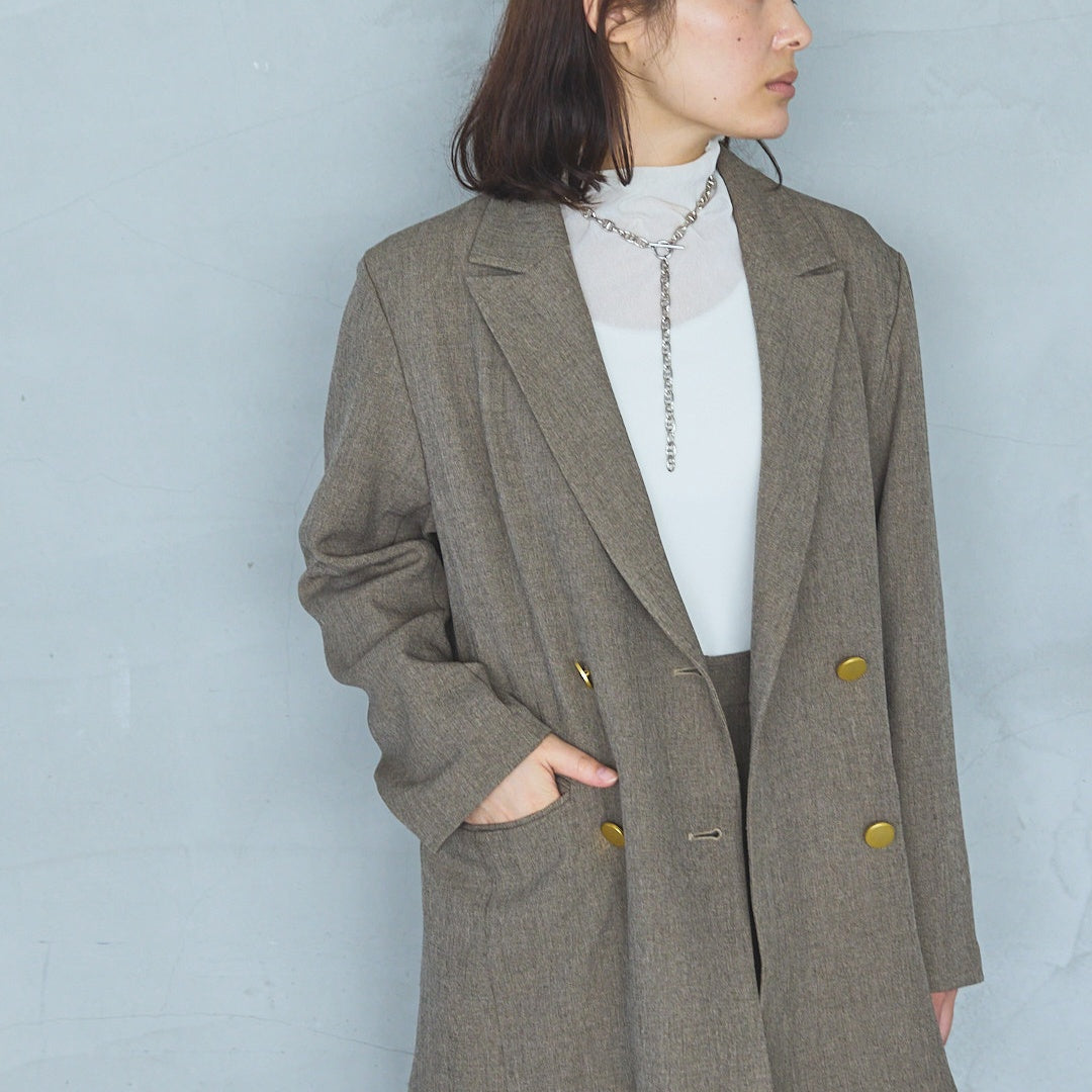 Polyester Stretch Double-Breasted Jacket