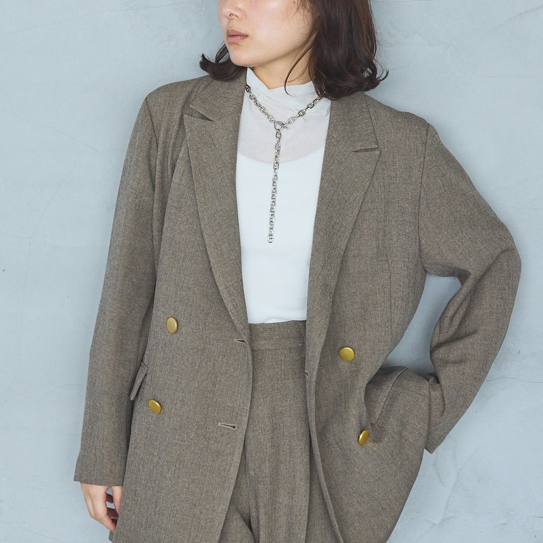 Polyester Stretch Double-Breasted Jacket