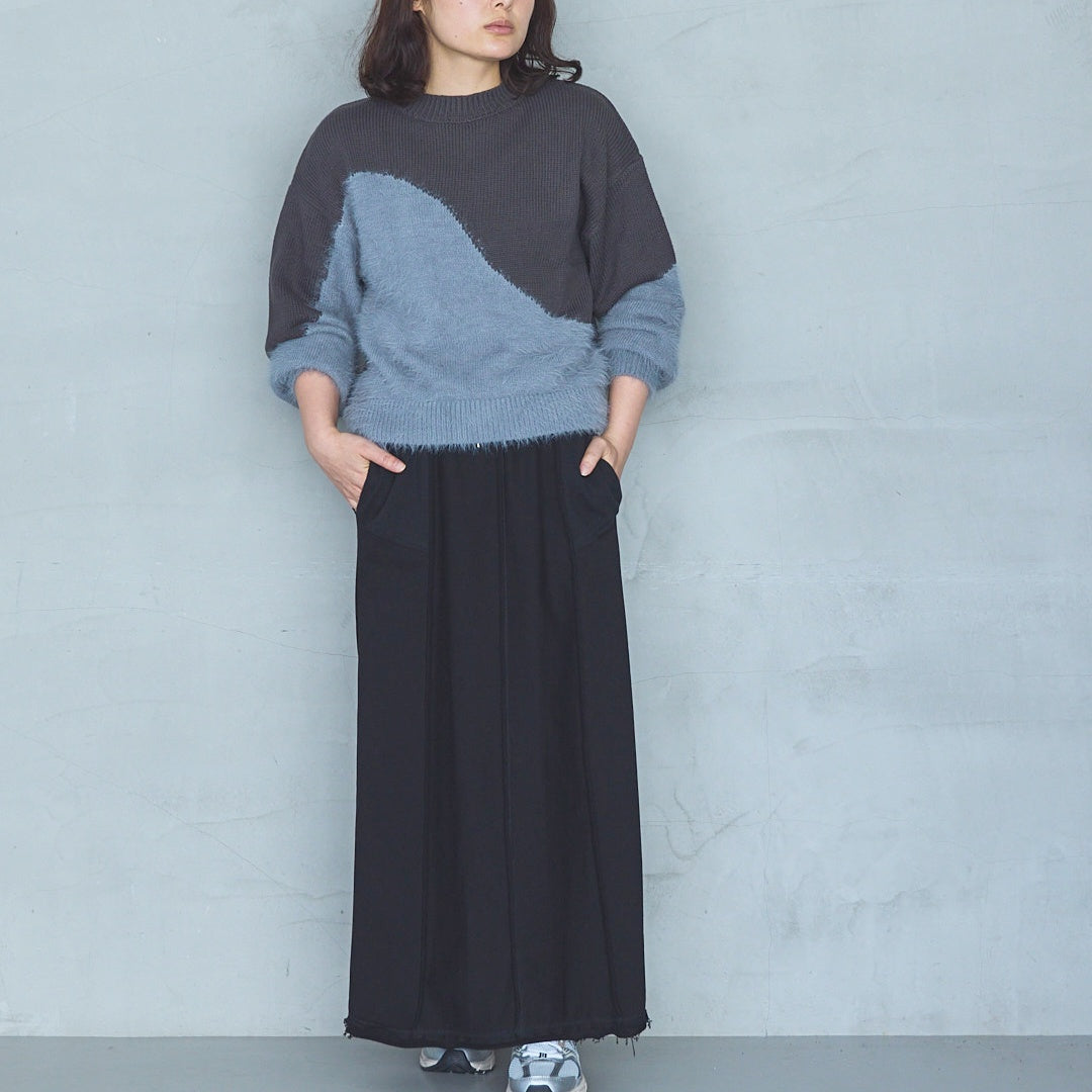 Cut-Off Jersey Skirt