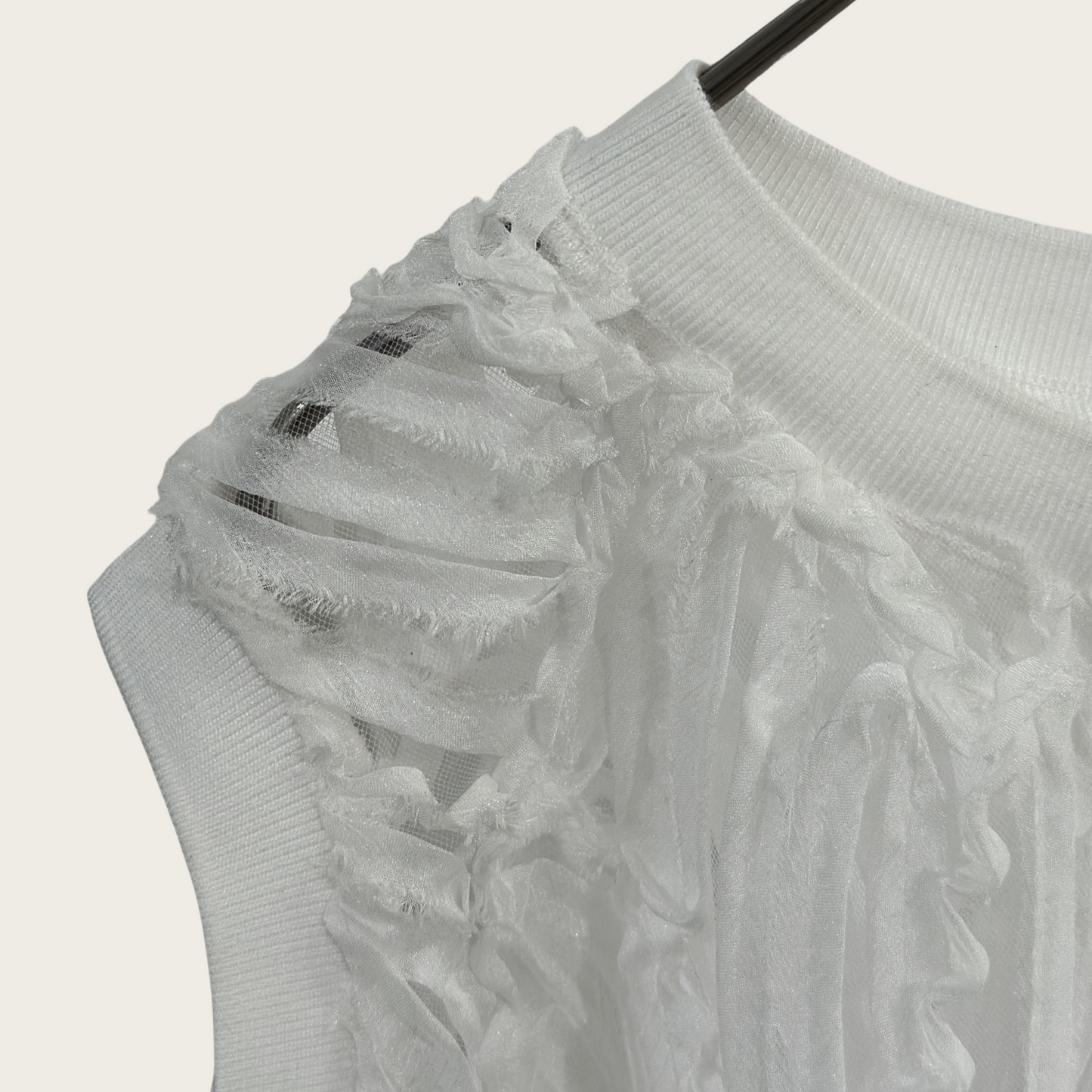 Feather-shape Lace Panel Pullover Vest