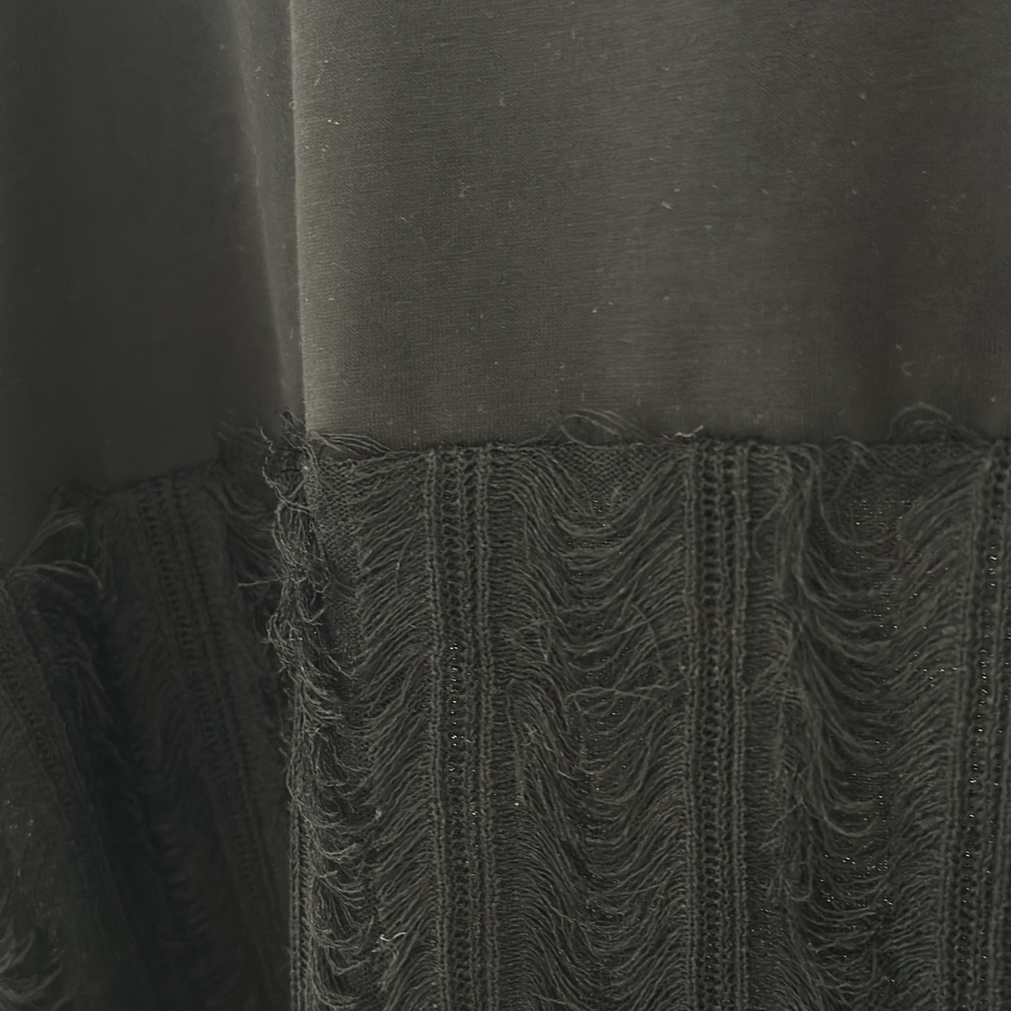 Frayed edge tassel splice T-shirt