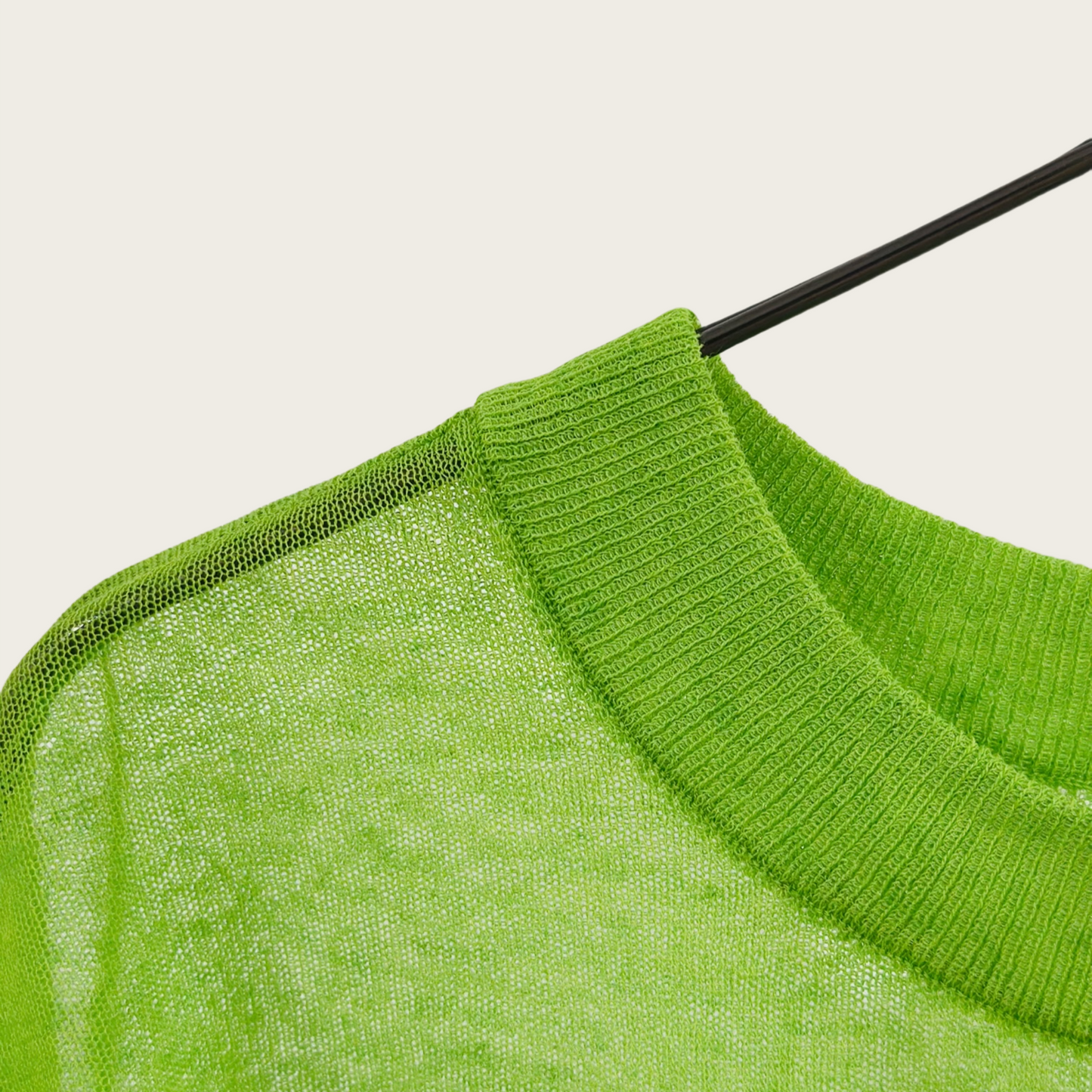 Crew neck semi-sheer knitted cardigan