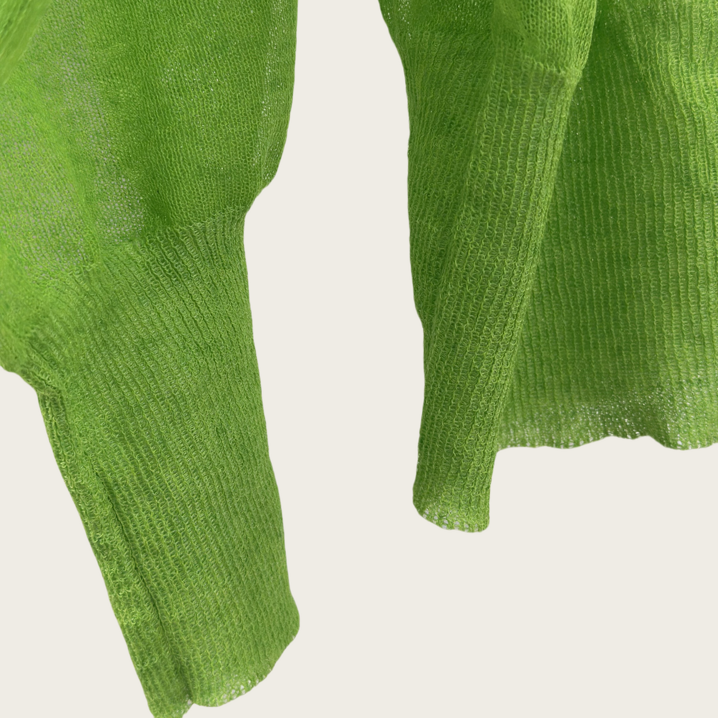 Crew neck semi-sheer knitted cardigan