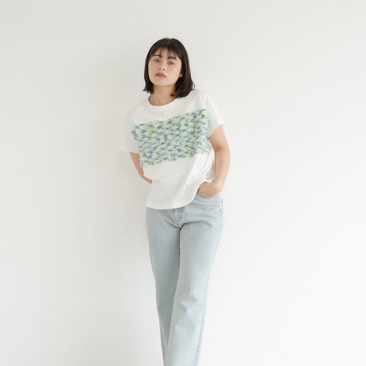 Fancy yarn splice T-shirt