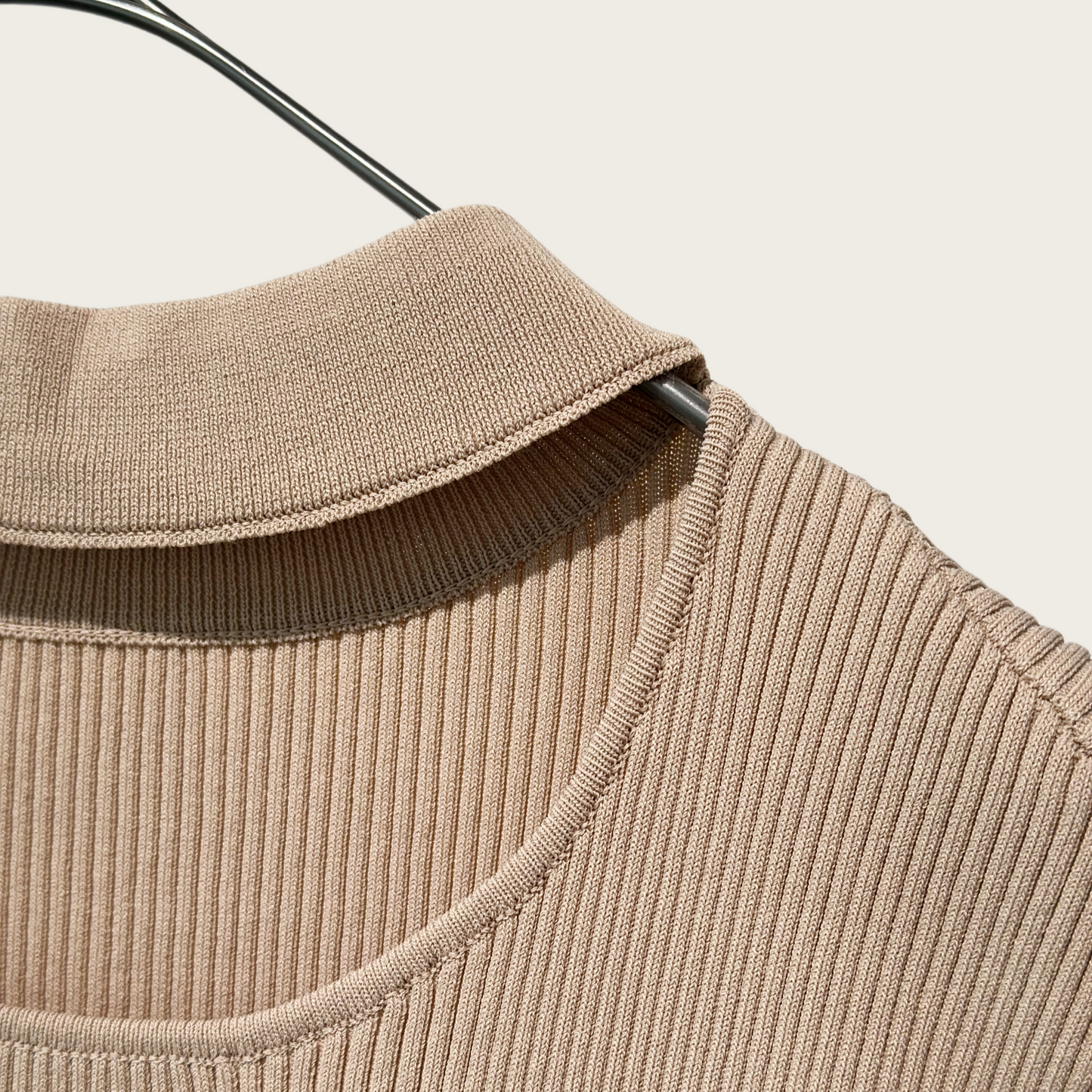16G chain neck ribbed sleeveless pullover knitted top
