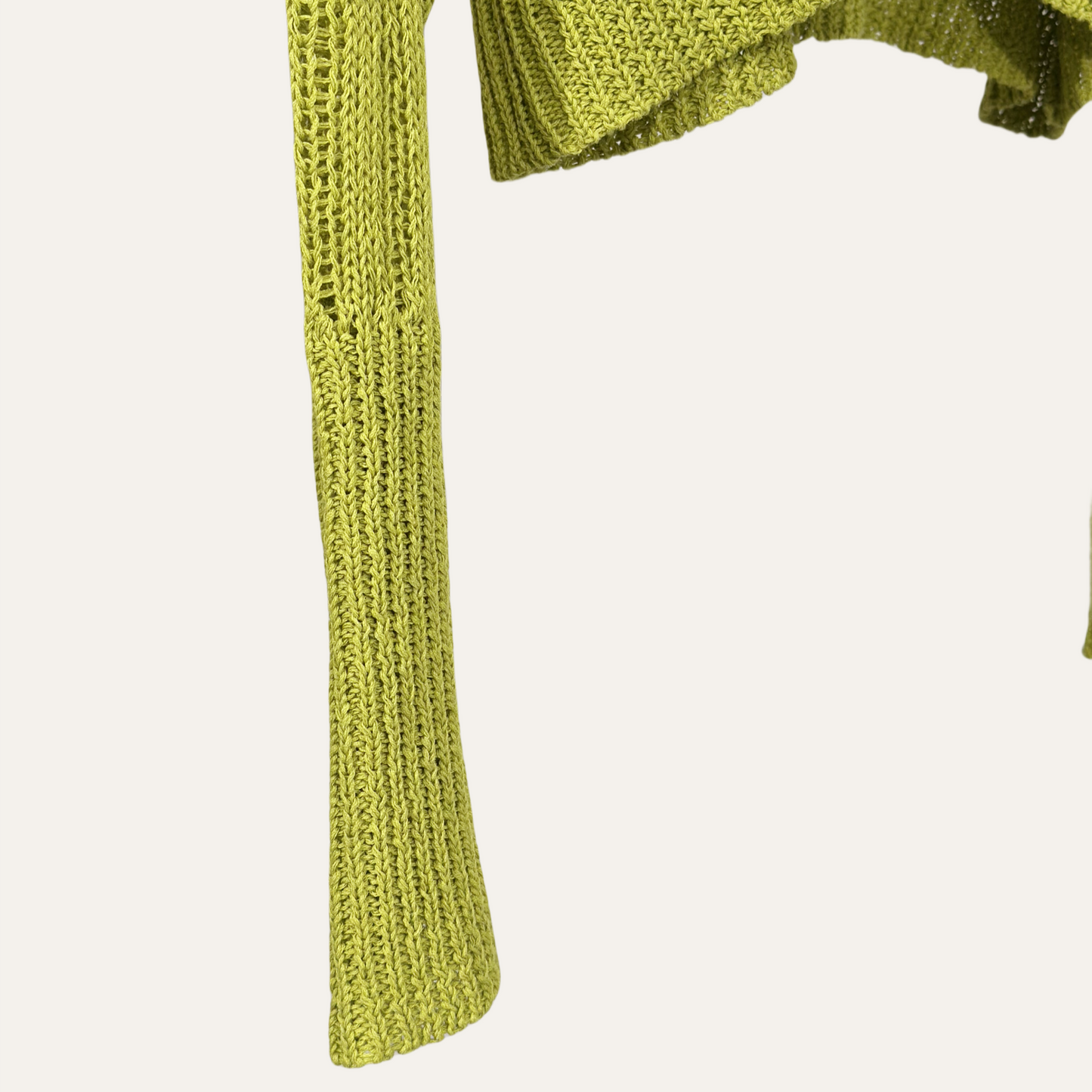 3G uneven mesh cropped knitted pullover