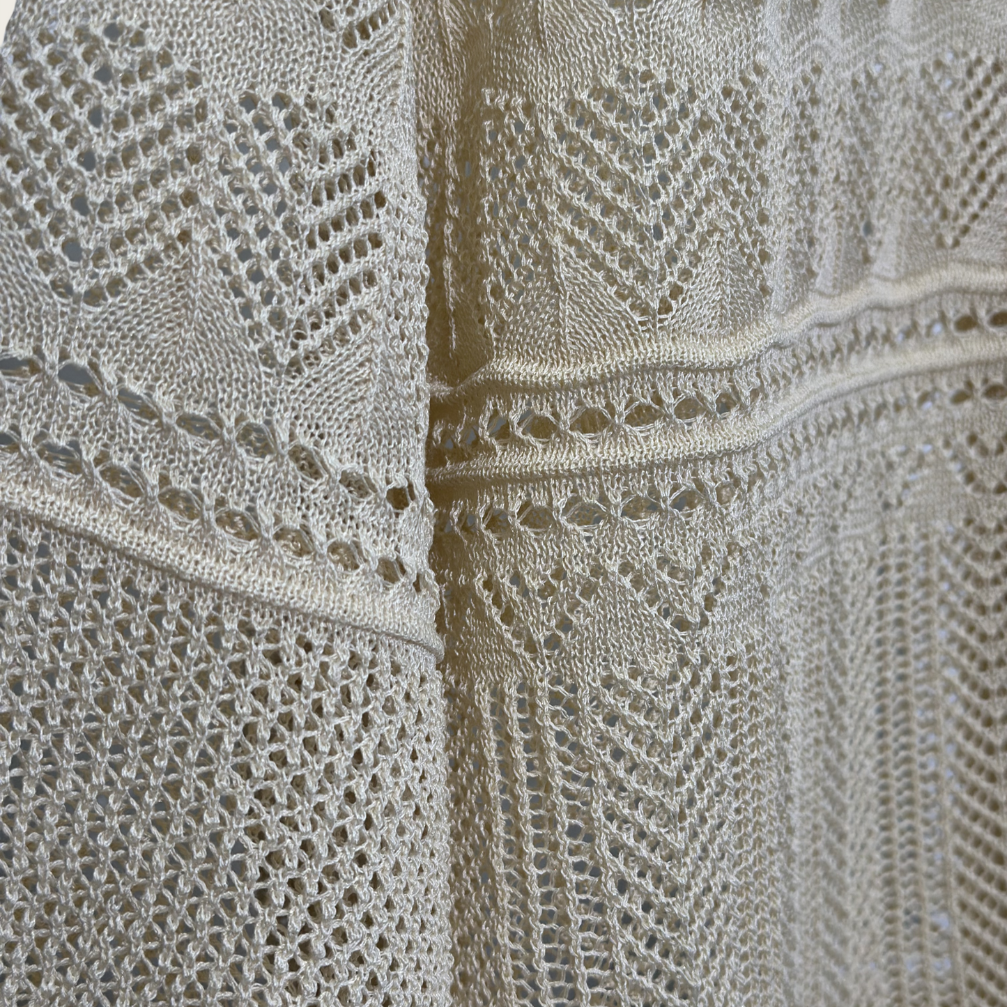 12-gauge lace knit cardigan with a collar