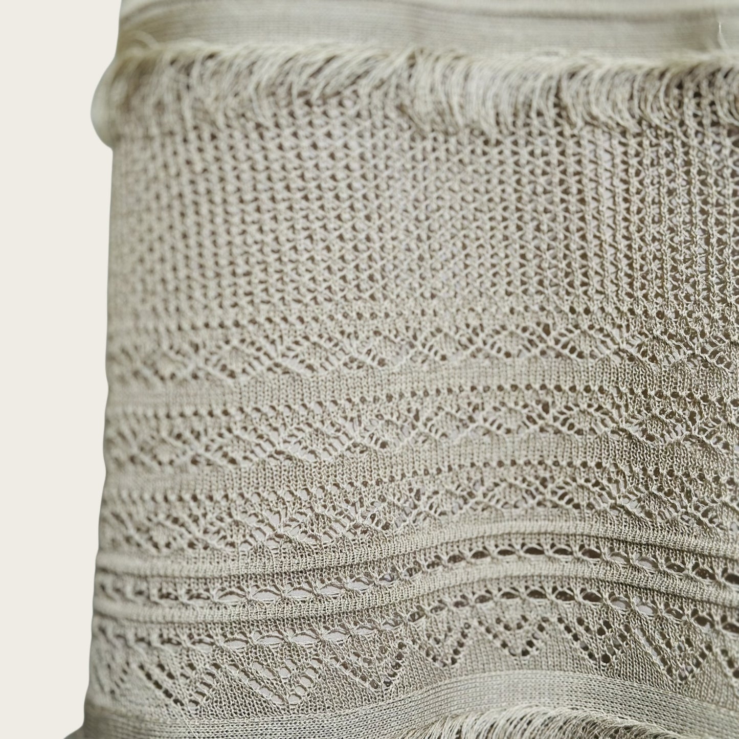 12-gauge lace knit A-line skirt with a waistband
