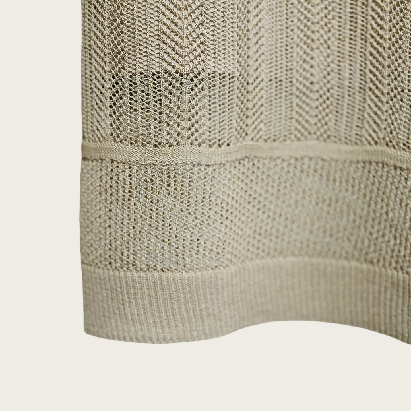 12-gauge lace knit A-line skirt with a waistband