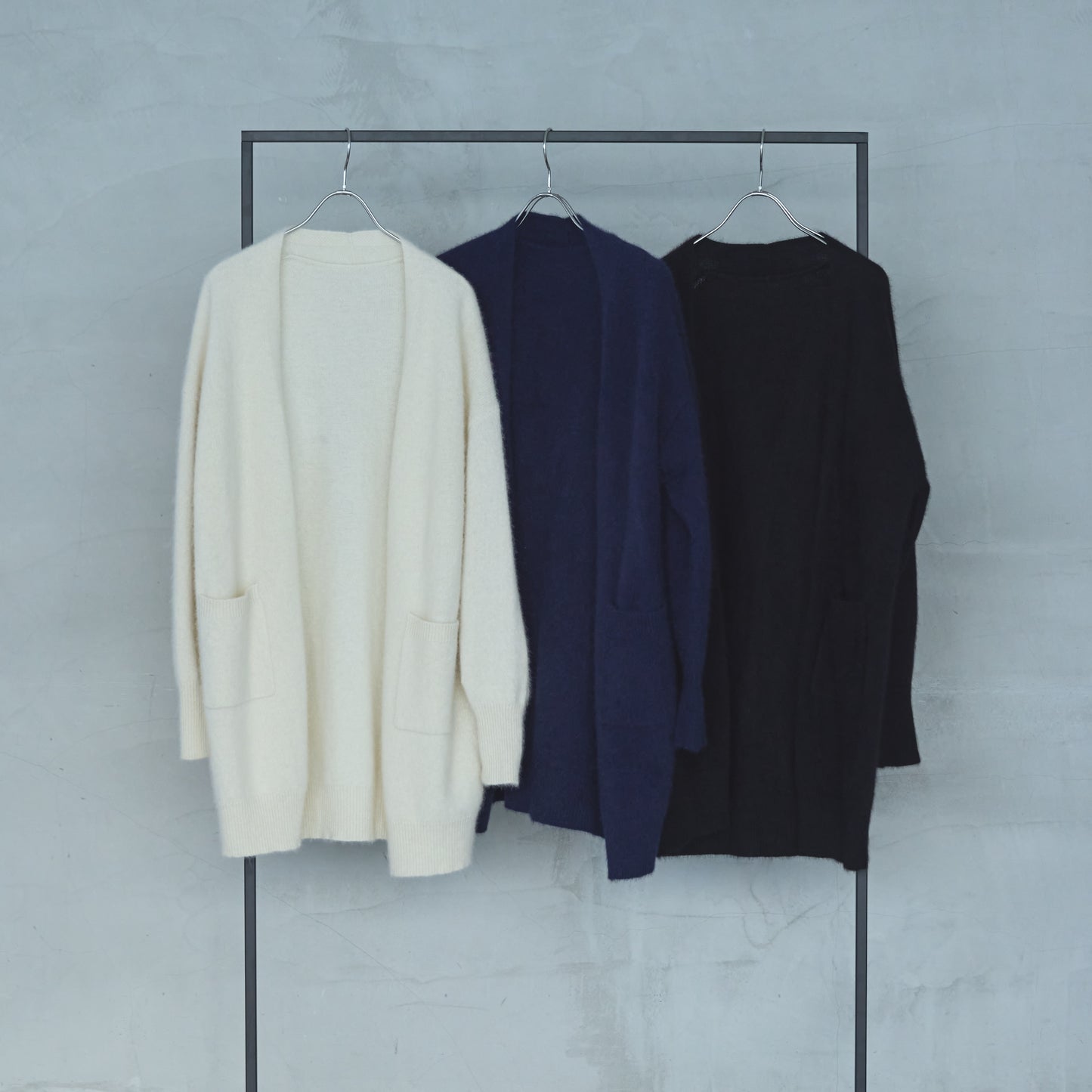 7-Gauge Raccoon Blend Long Knit Cardigan