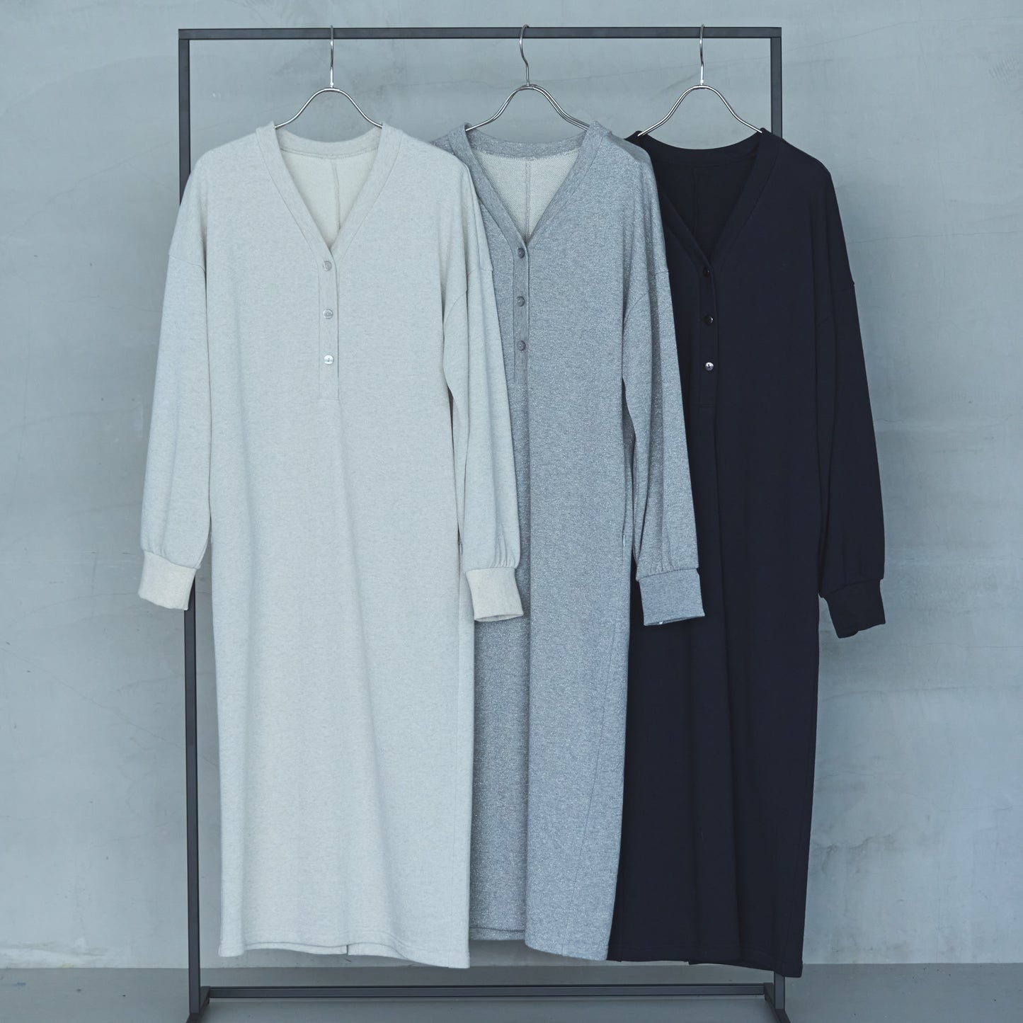 Bonded French Terry V-Neck Onepiece