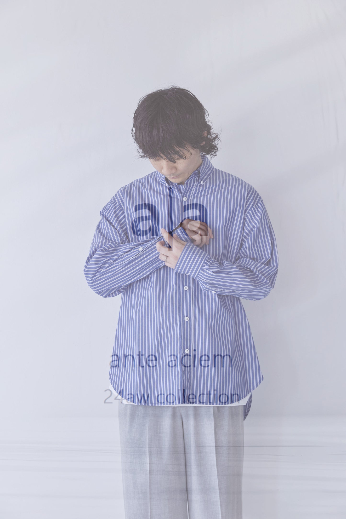 Big Button Down Stripe Shirt-Unisex