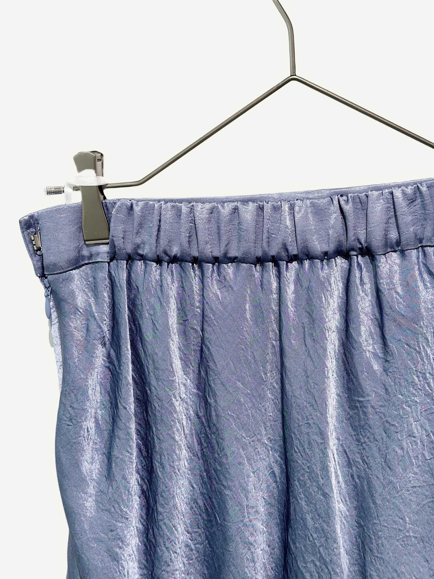 Acetate vintage satin slightly flared hem long skirt