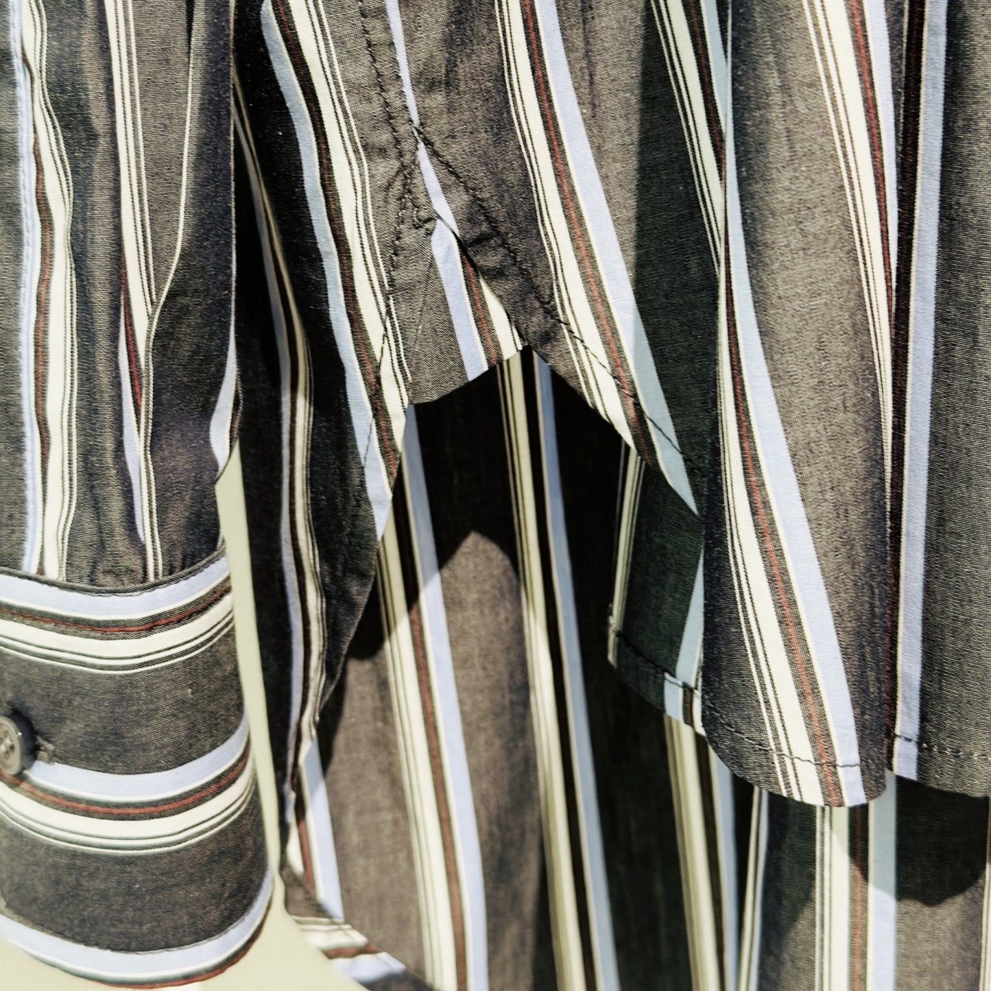 Silk protein processed striped oversized design shirt