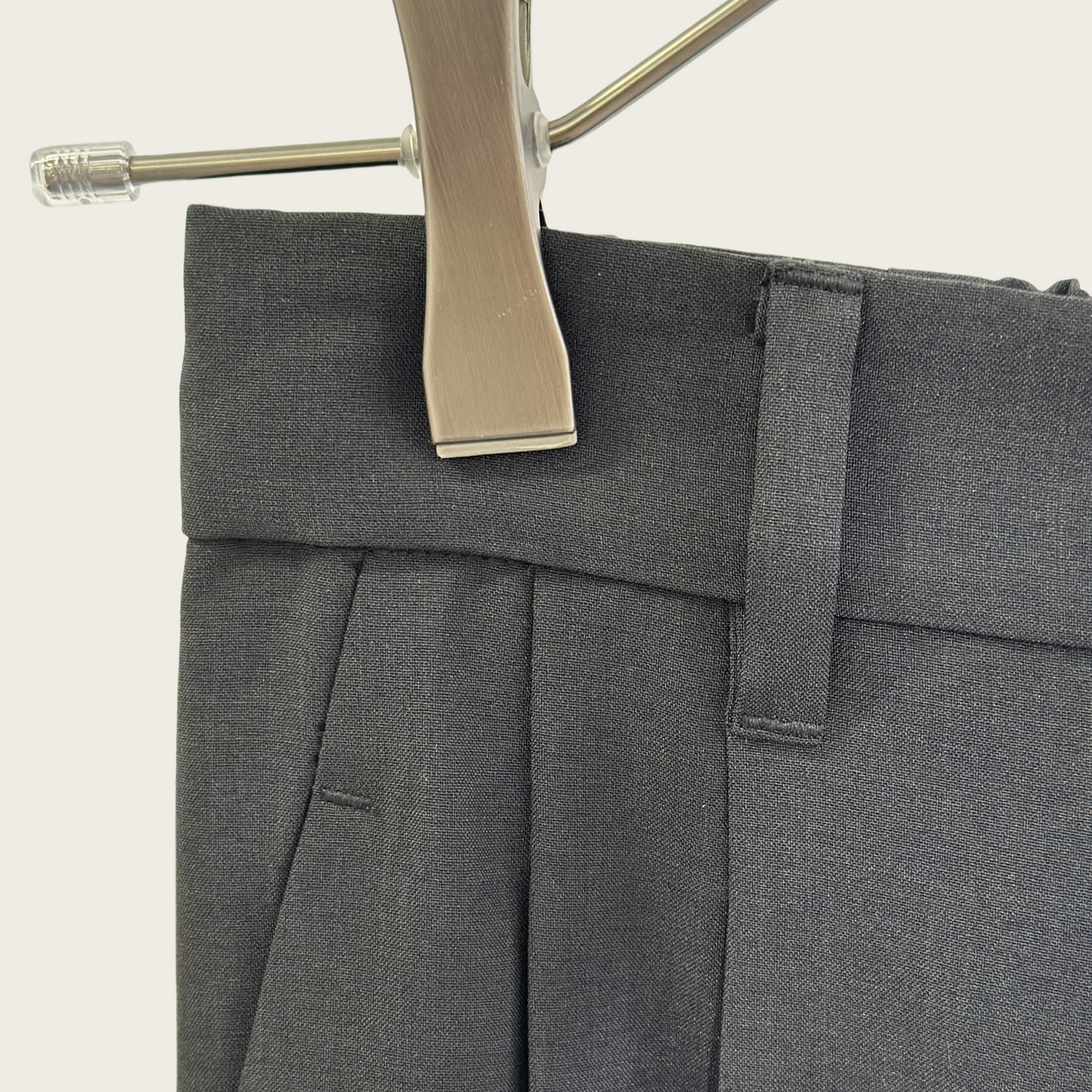 100% polyester twill fabric front pleat wide-leg casual pants