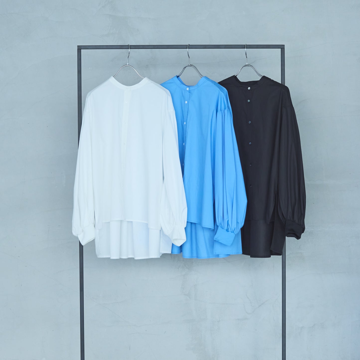 Volume Sleeve Blouse with Ribbed Cuffs