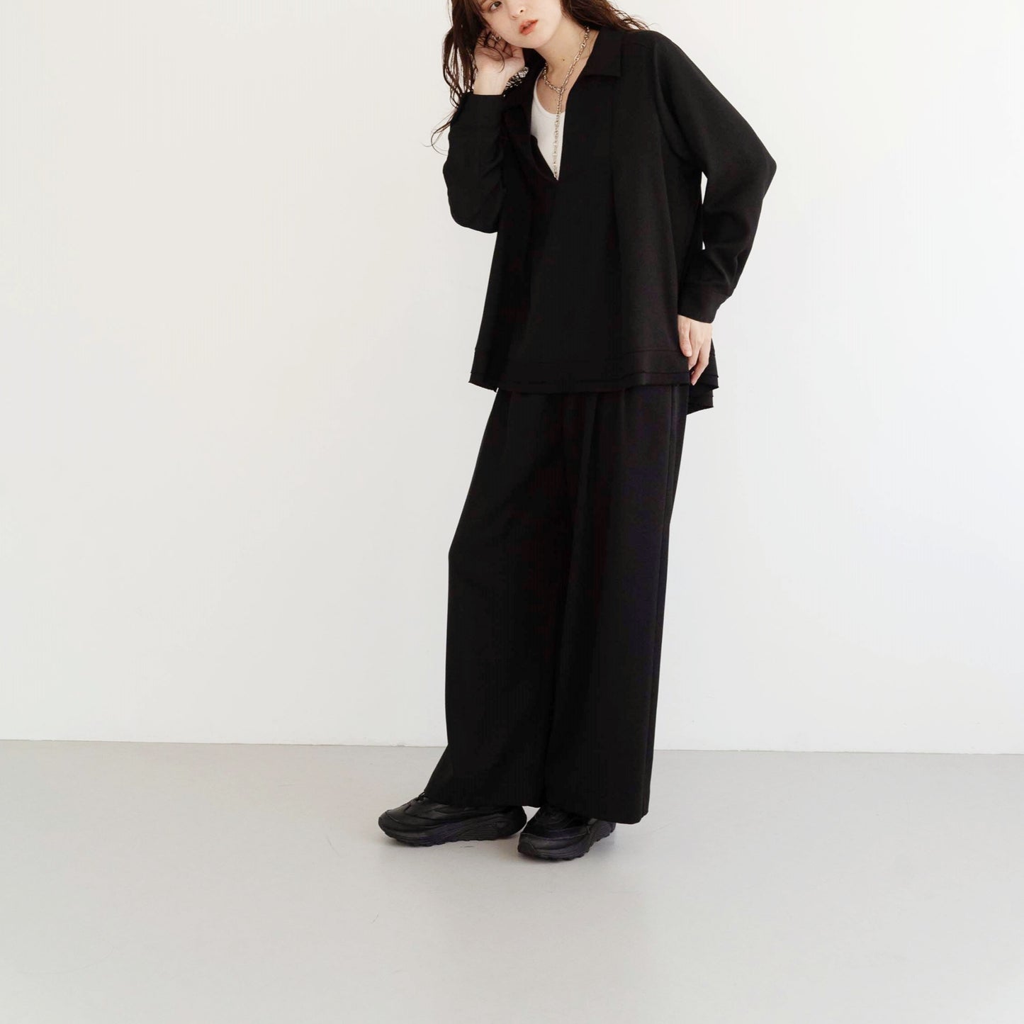 Japanese fabric Alicia Lino wide-leg casual pants