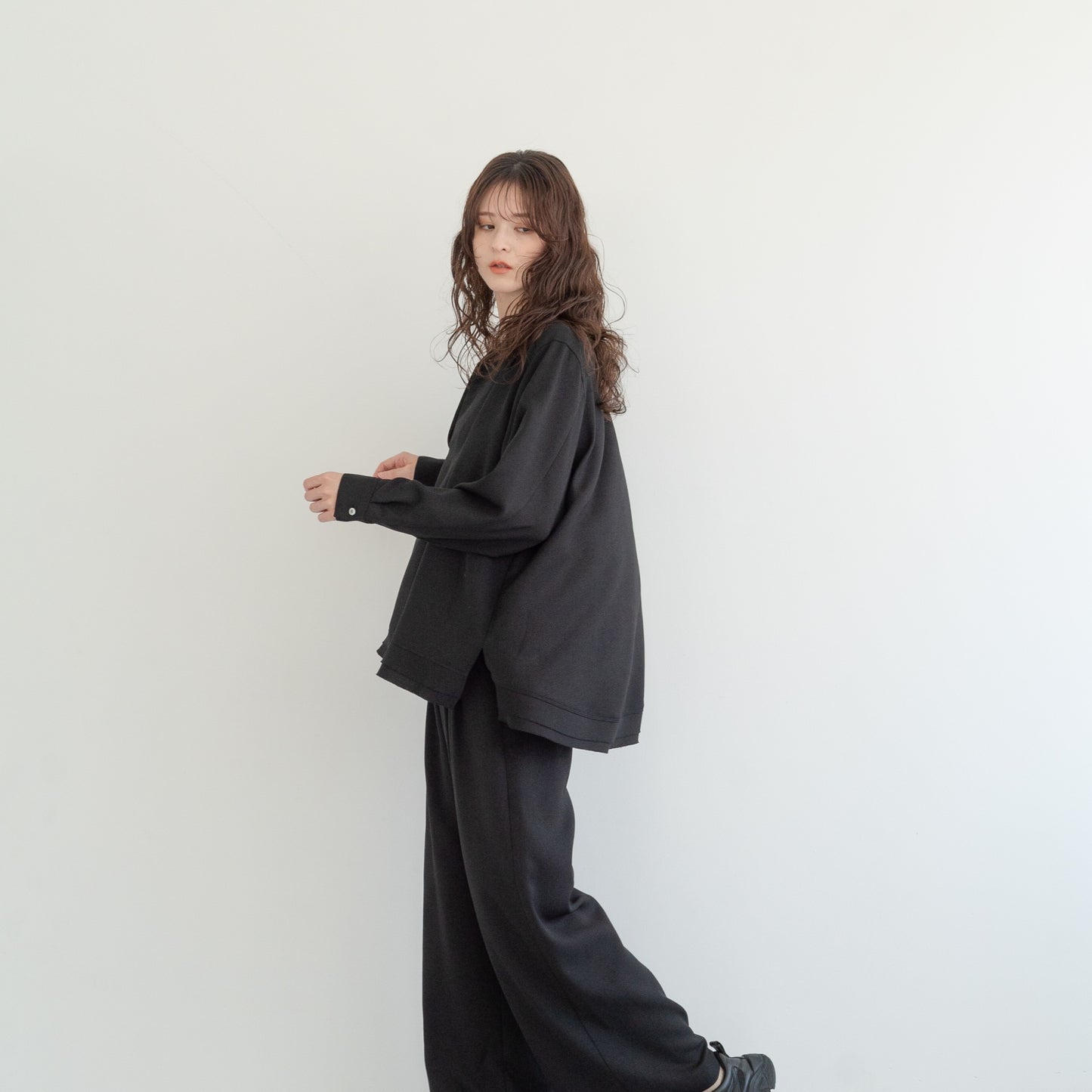 Japanese fabric Alicia Lino wide-leg casual pants