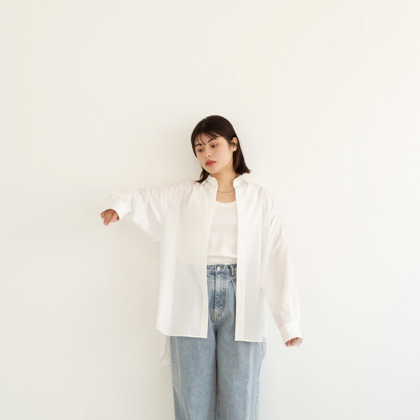 50s tightly woven Luftas and liquid ammonia processed pure cotton oversized design shirt