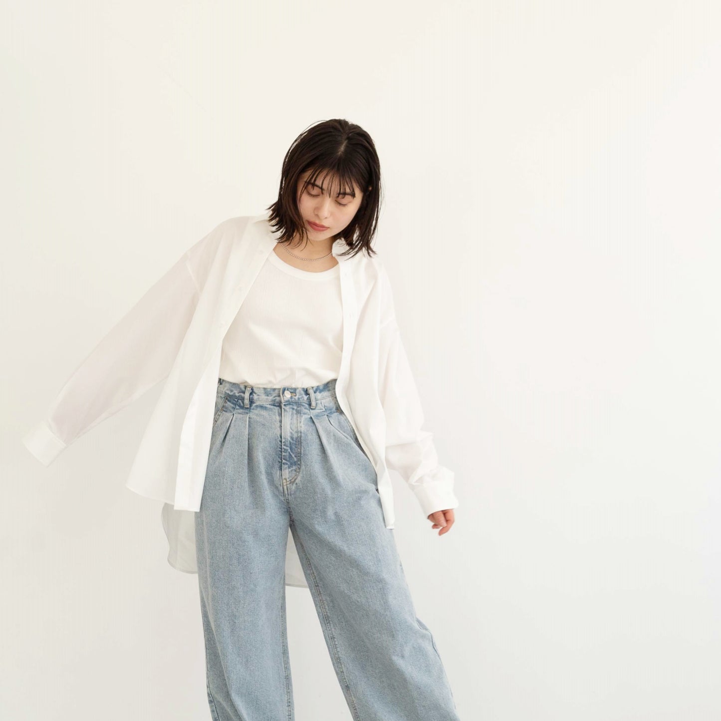 50s tightly woven Luftas and liquid ammonia processed pure cotton oversized design shirt
