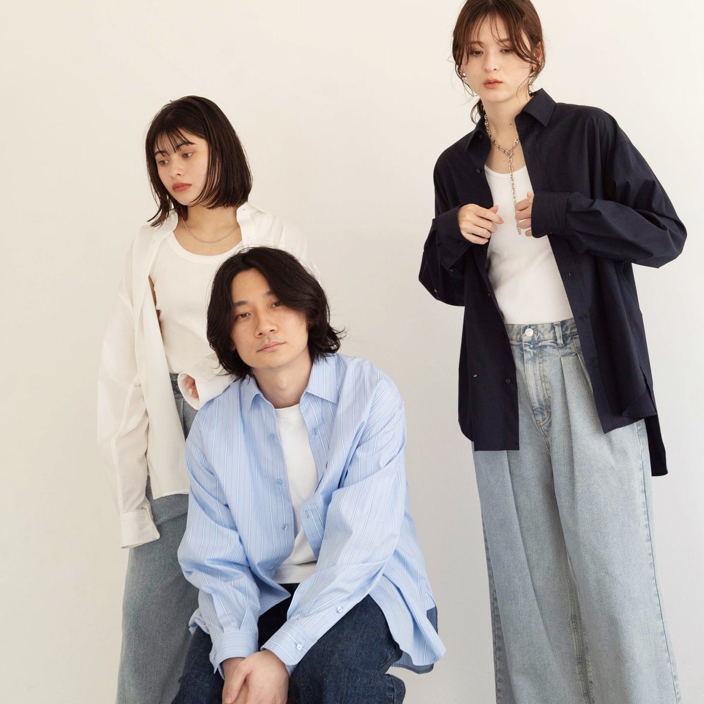 50s tightly woven Luftas and liquid ammonia processed pure cotton oversized design shirt