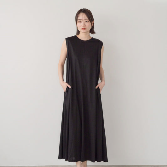 Silk-Finished Panel Flare One-Piece