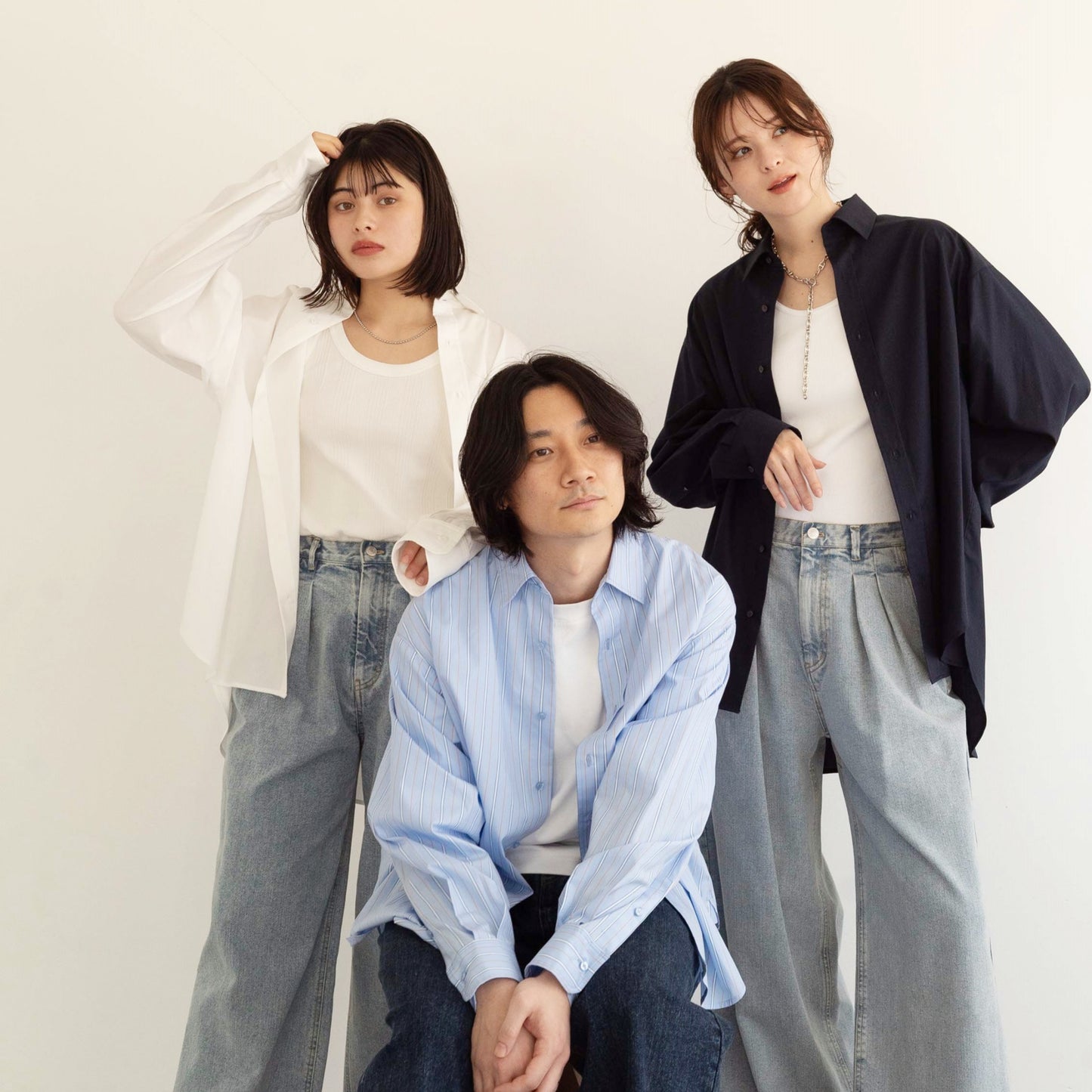 50s tightly woven Luftas and liquid ammonia processed pure cotton oversized design shirt