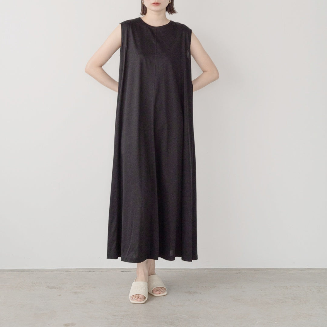 Silk-Finished Panel Flare One-Piece