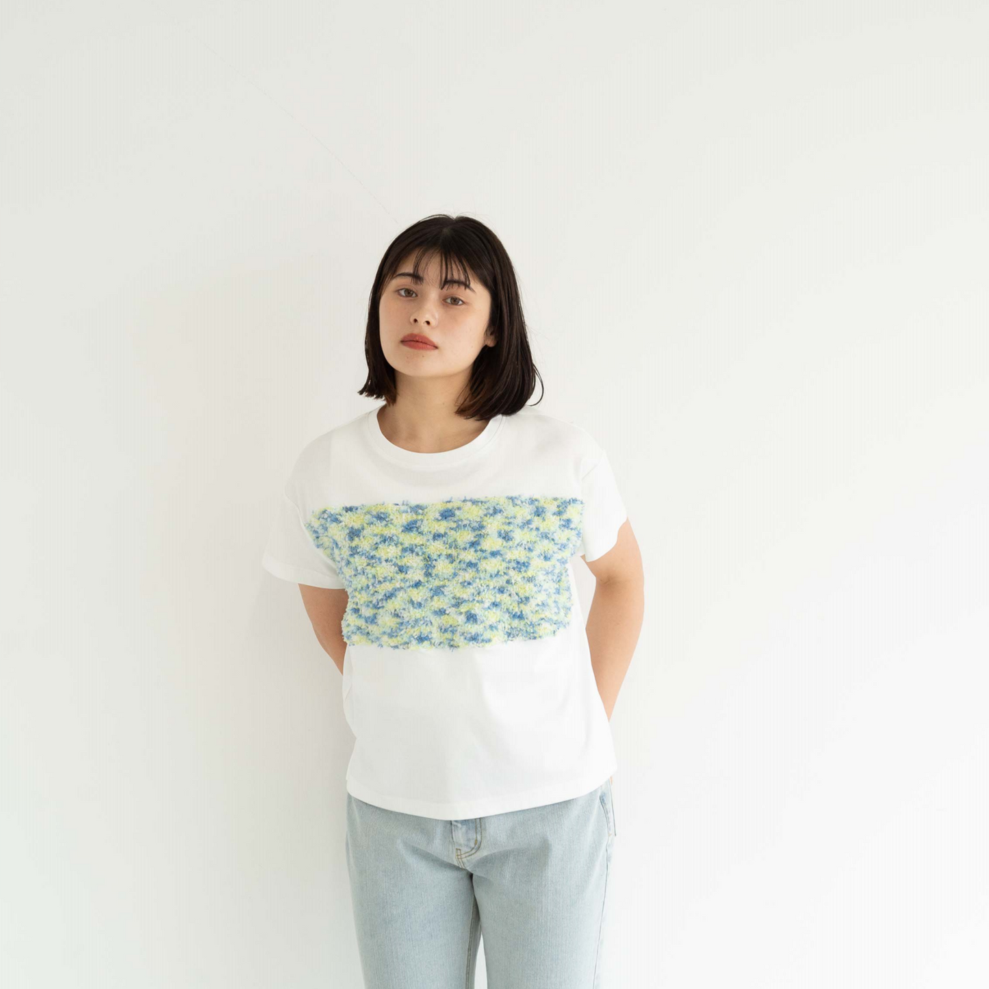 Fancy yarn splice T-shirt