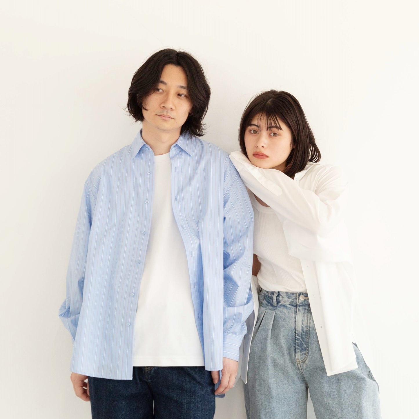 50s tightly woven Luftas and liquid ammonia processed pure cotton oversized design shirt