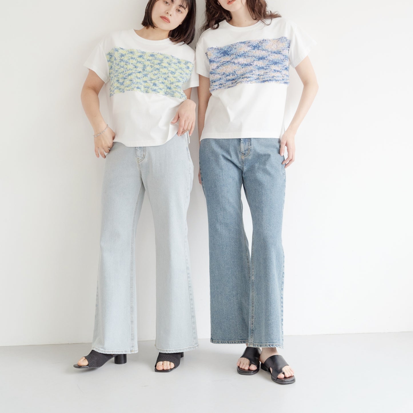 KAIHARA DENIM denim half flare pants