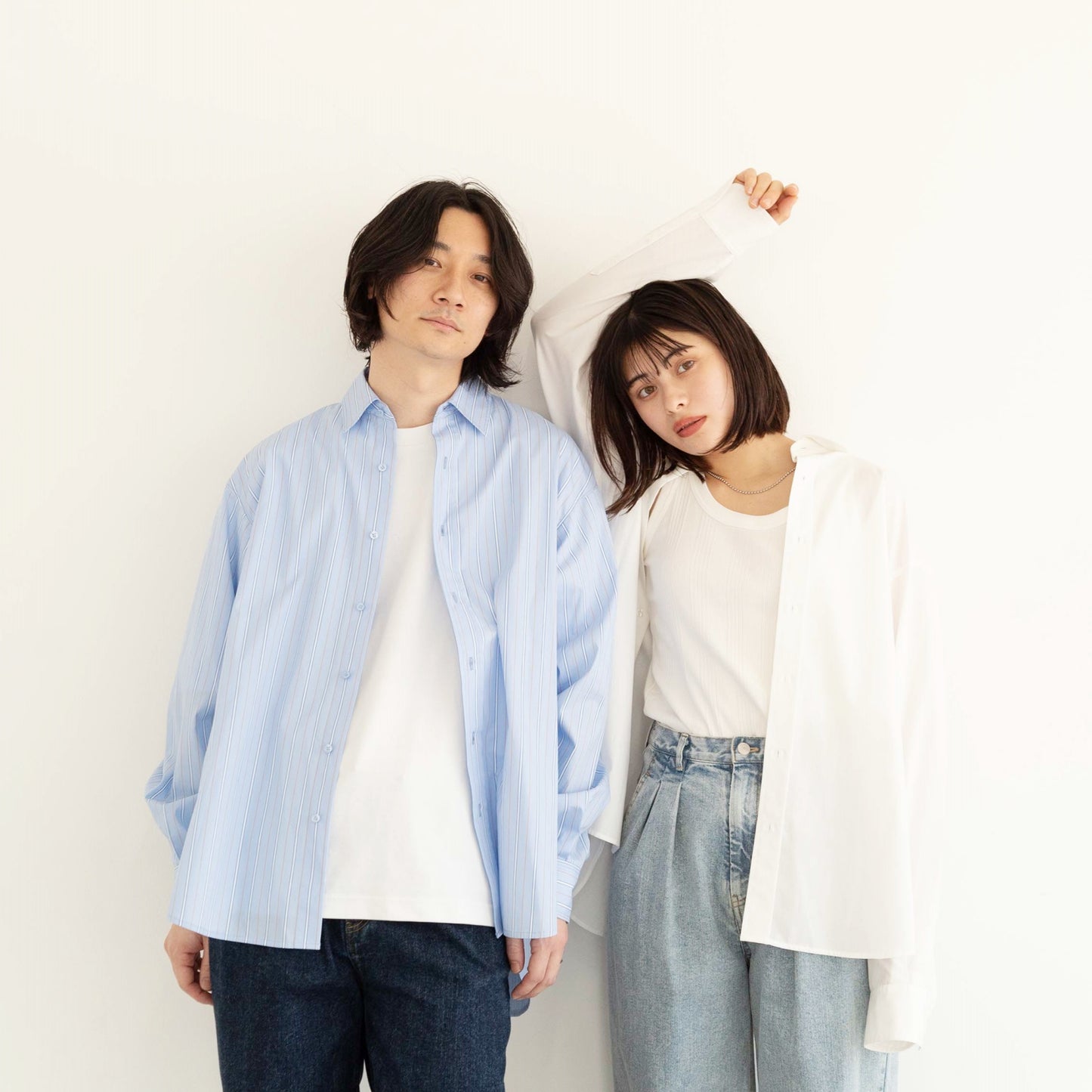 50s tightly woven Luftas and liquid ammonia processed pure cotton oversized design shirt