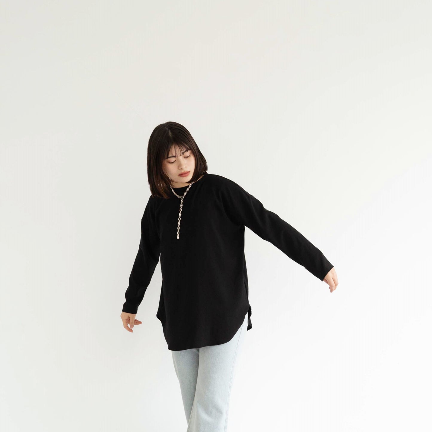 Nordis 2WAY dual-stretch woven crew neck long sleeve pullover