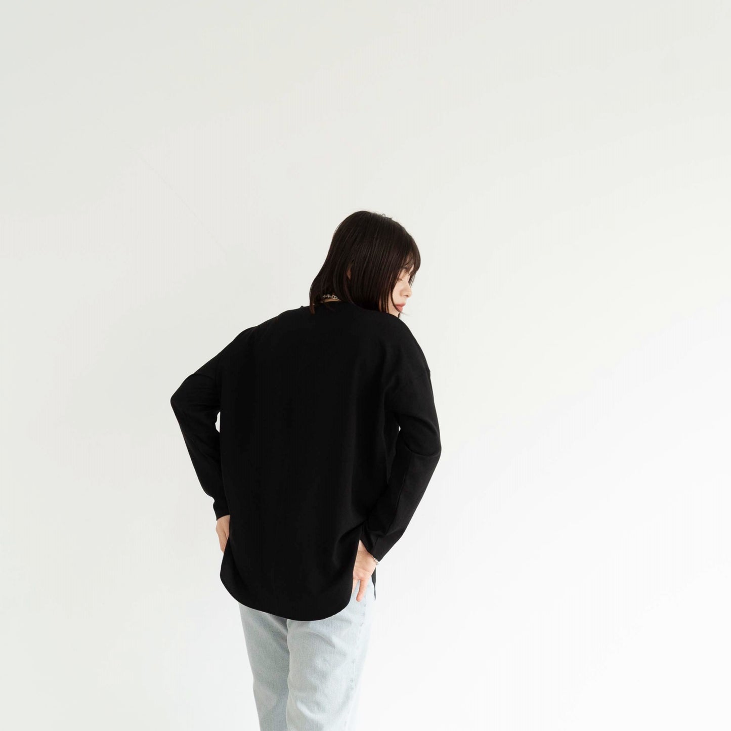 Nordis 2WAY dual-stretch woven crew neck long sleeve pullover