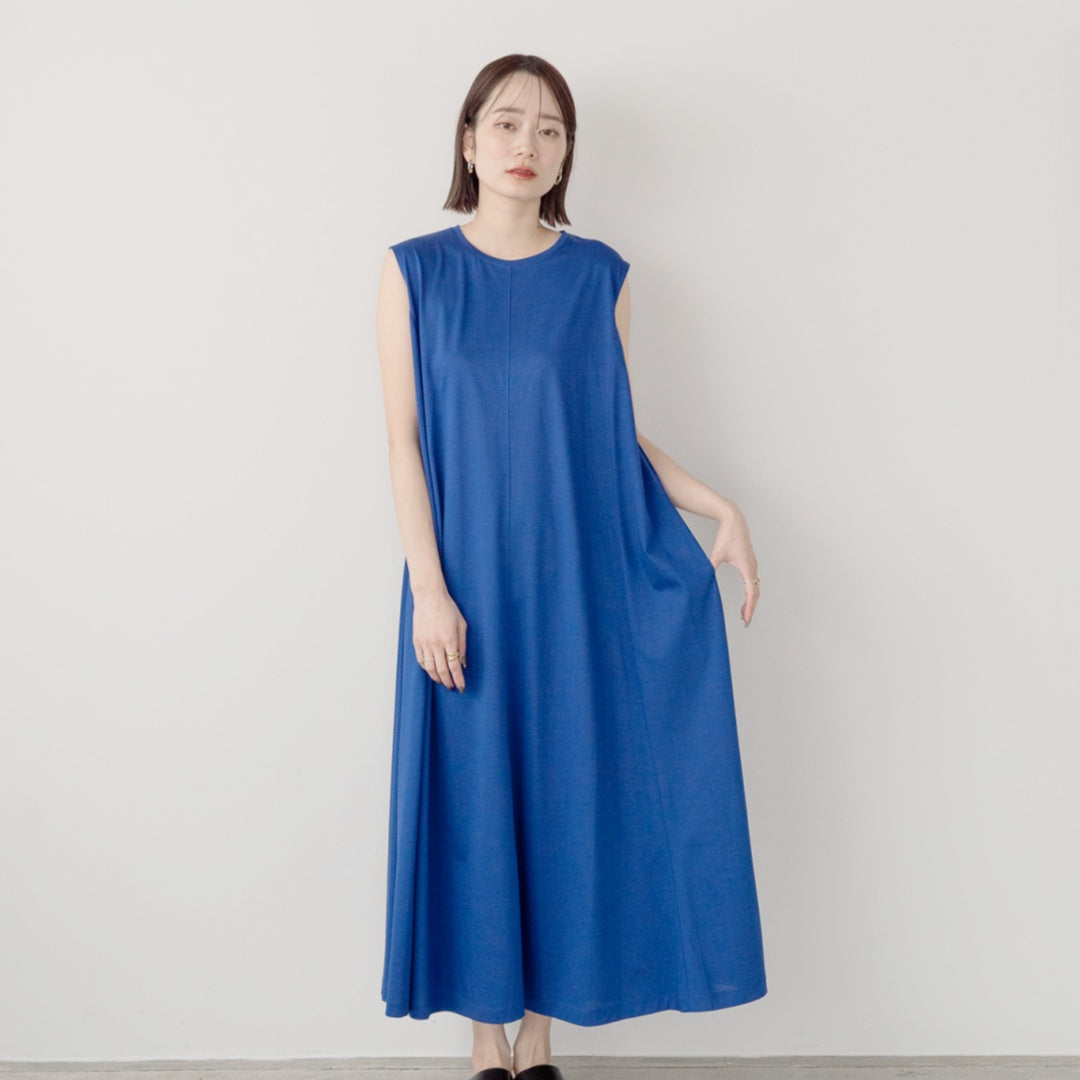 Silk-Finished Panel Flare One-Piece