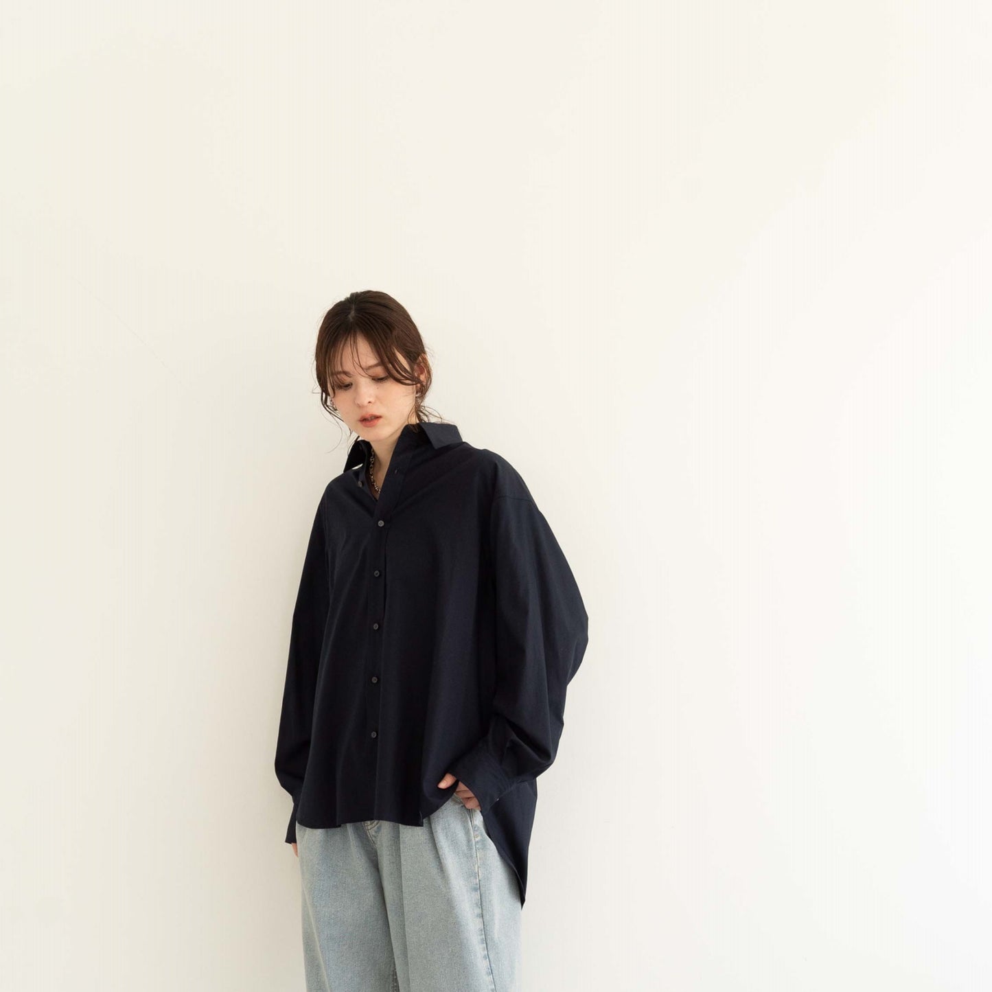 50s tightly woven Luftas and liquid ammonia processed pure cotton oversized design shirt