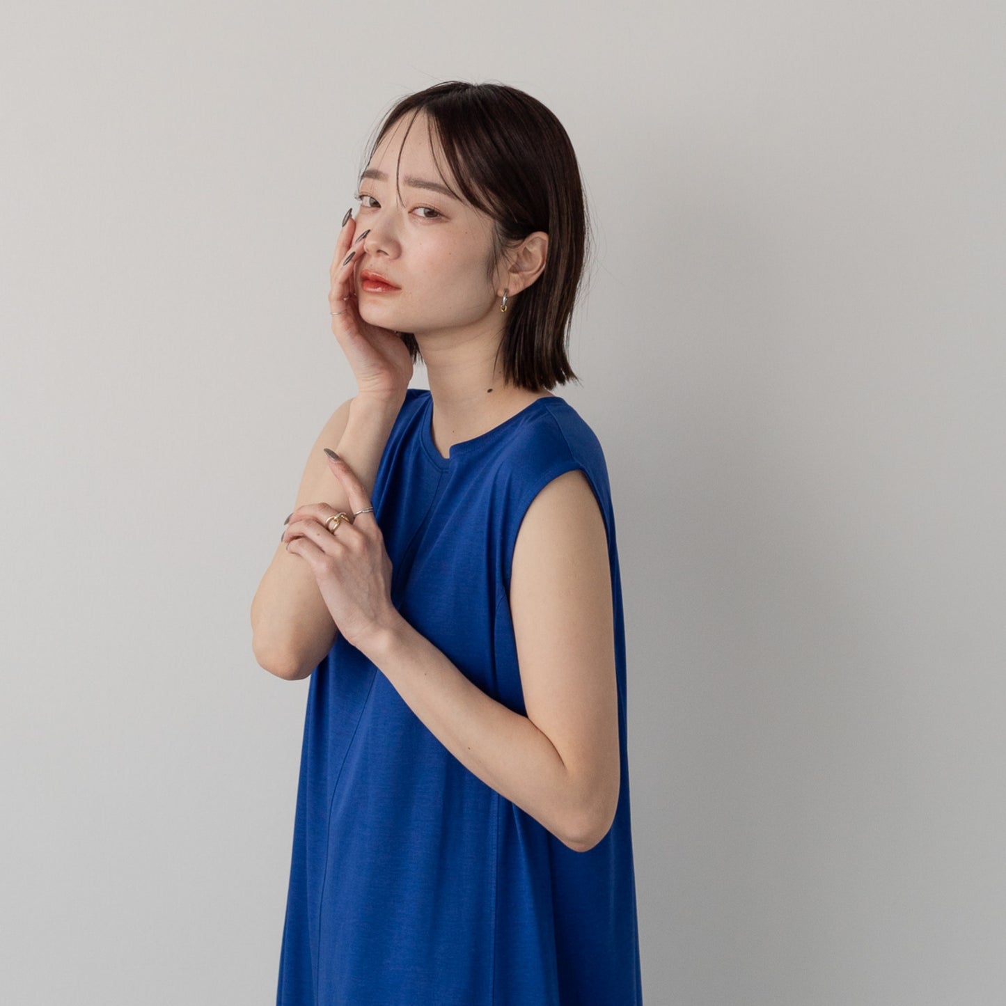 Pique Tucked Sleeve One-Piece