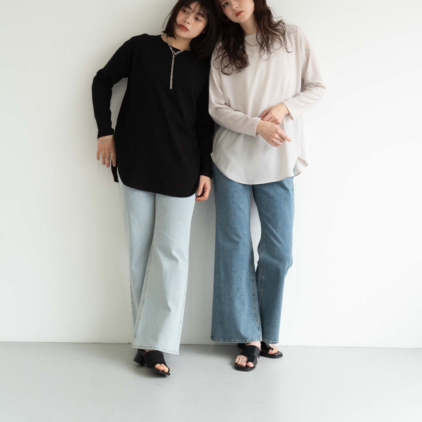 KAIHARA DENIM denim half flare pants