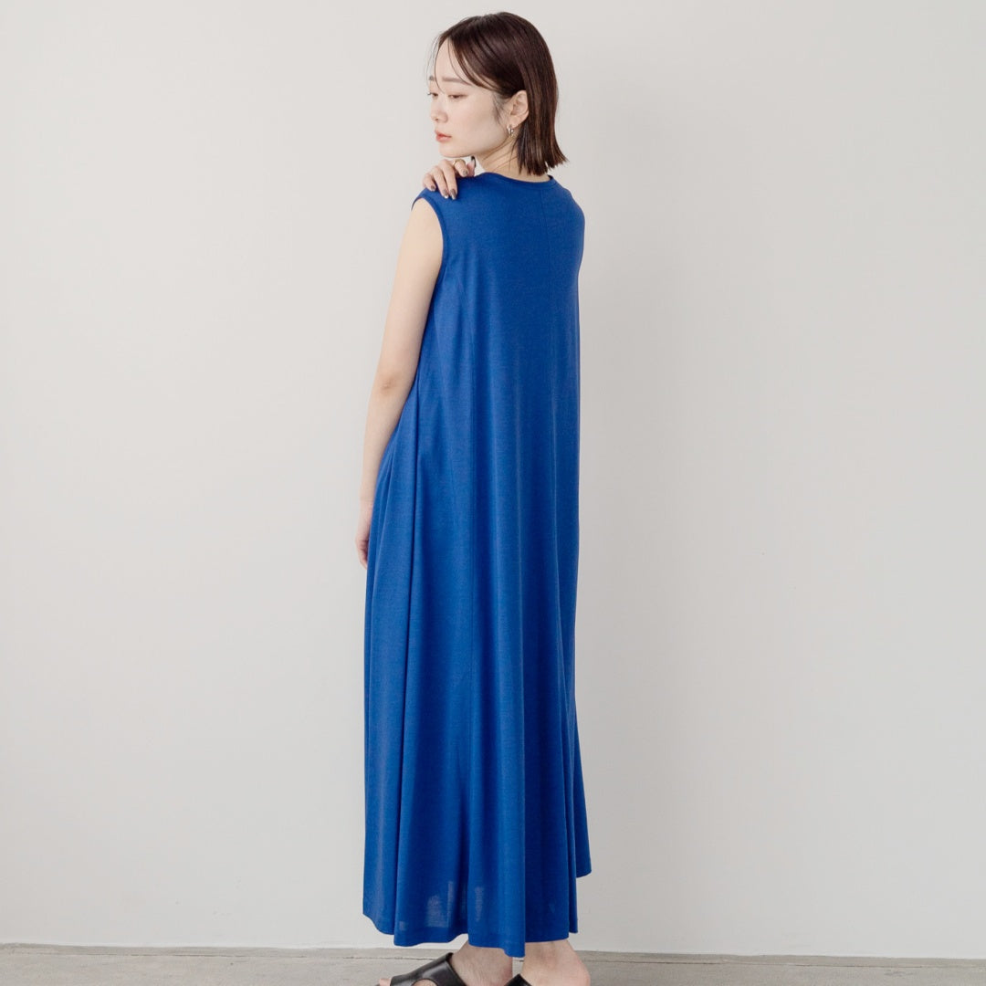 Silk-Finished Panel Flare One-Piece