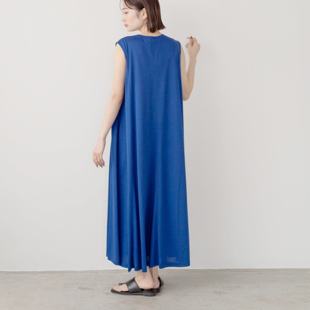 Silk-Finished Panel Flare One-Piece