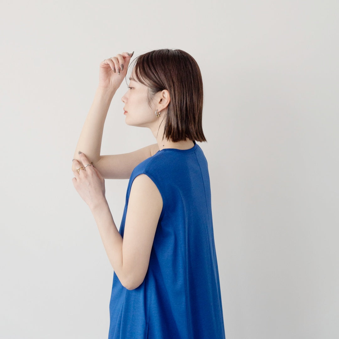 Silk-Finished Panel Flare One-Piece