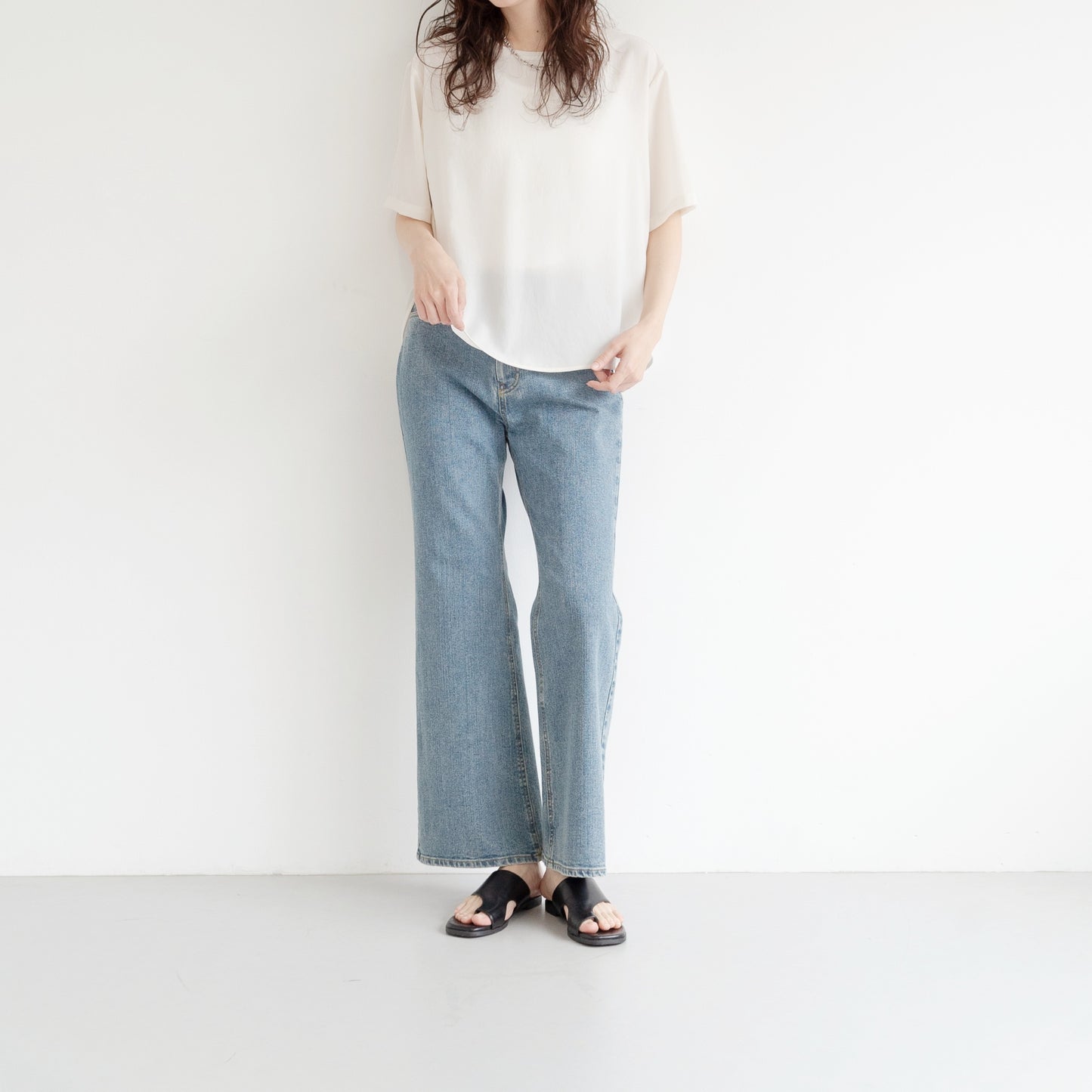 KAIHARA DENIM denim half flare pants