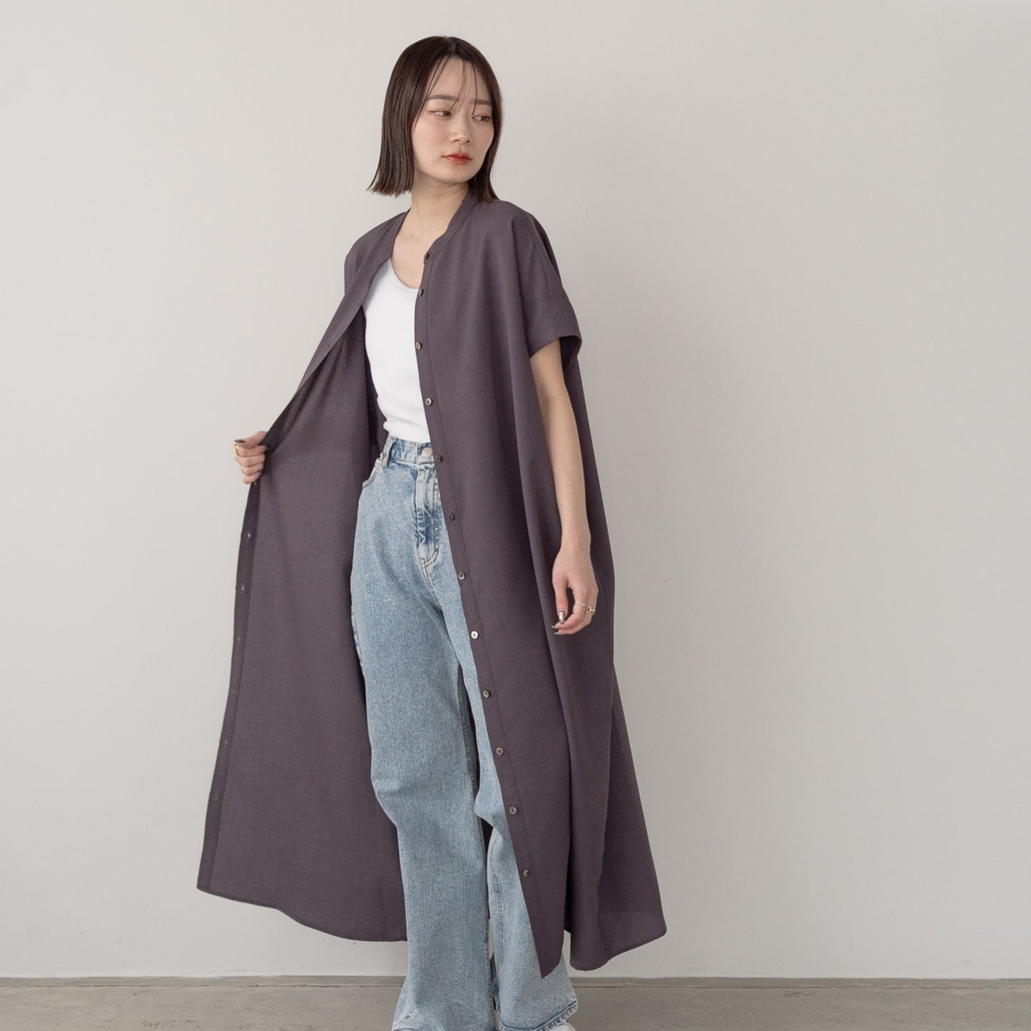 Linen like polyester wide BL OP
