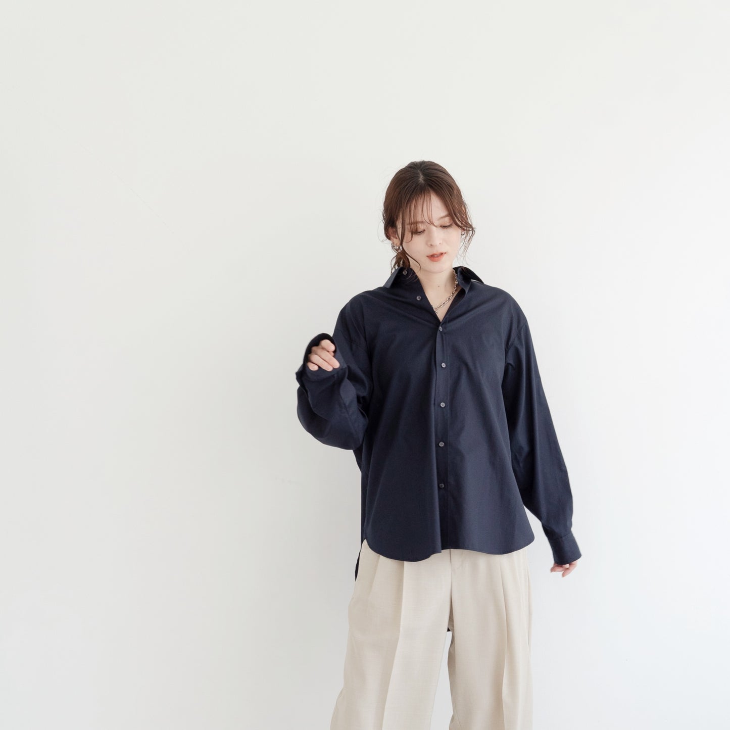 50s tightly woven Luftas and liquid ammonia processed pure cotton oversized design shirt